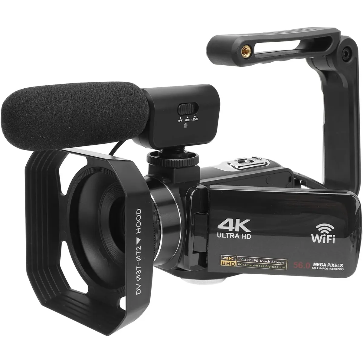 PUREPOWER - Profesional Videocámara Grabadora DV 64MP 28X Zoom Digital Pantalla de 3.0,con 32G Lenovo Card