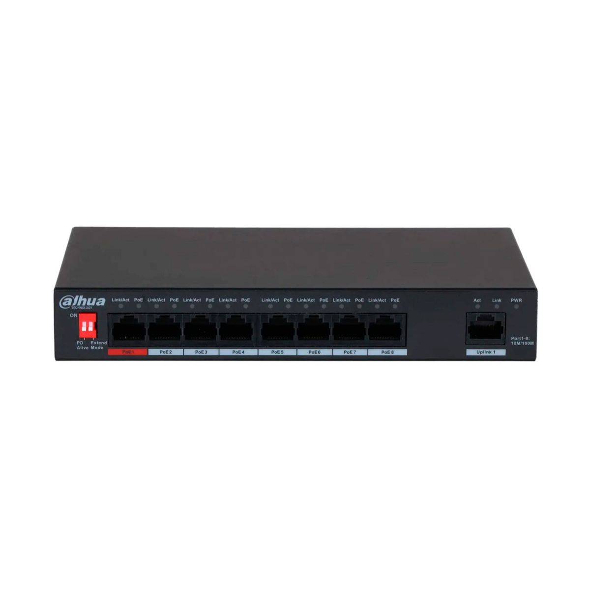 DAHUA - SWITCH DAHUA 8P POE 10-100MBPS 1 UPLINK 96W l PN DH-PFS3009-8ET-96