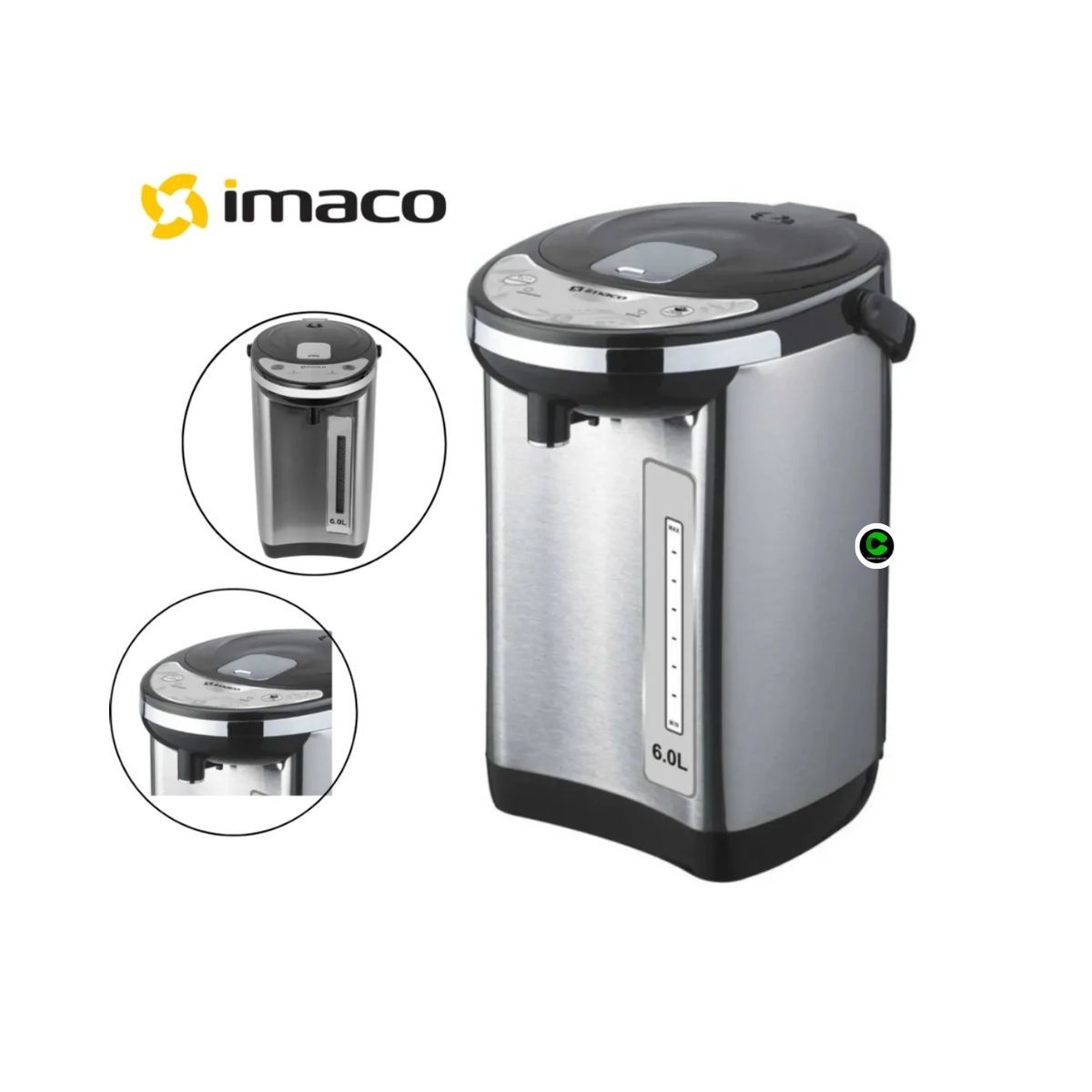 Imaco - Termo Hervidor Eléctrico IMACO 6 Litros Acero Inox TP6075SS
