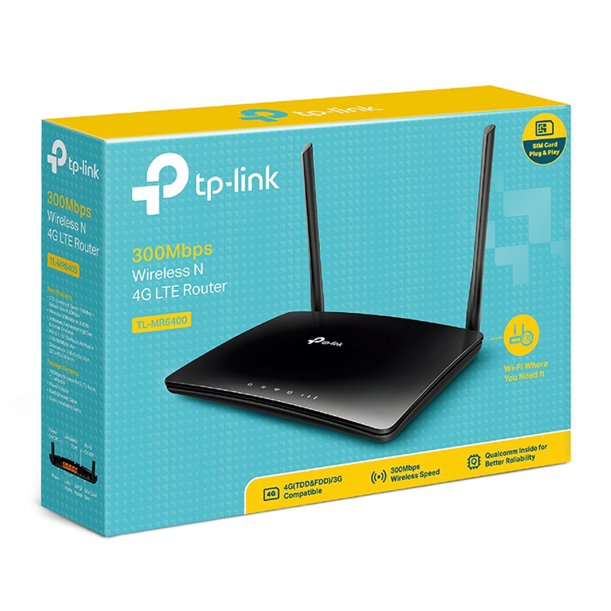 TP LINK - RouterTP-Link 4G LTE Wi-Fi 4-N300 Banda 2.4 GHz 300 Mbps l PN TL-MR6400