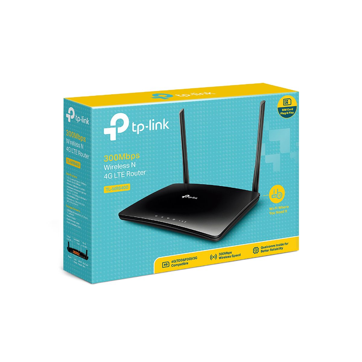 TP LINK - RouterTP-Link 4G LTE Wi-Fi 4-N300 Banda 2.4 GHz 300 Mbps l PN TL-MR6400