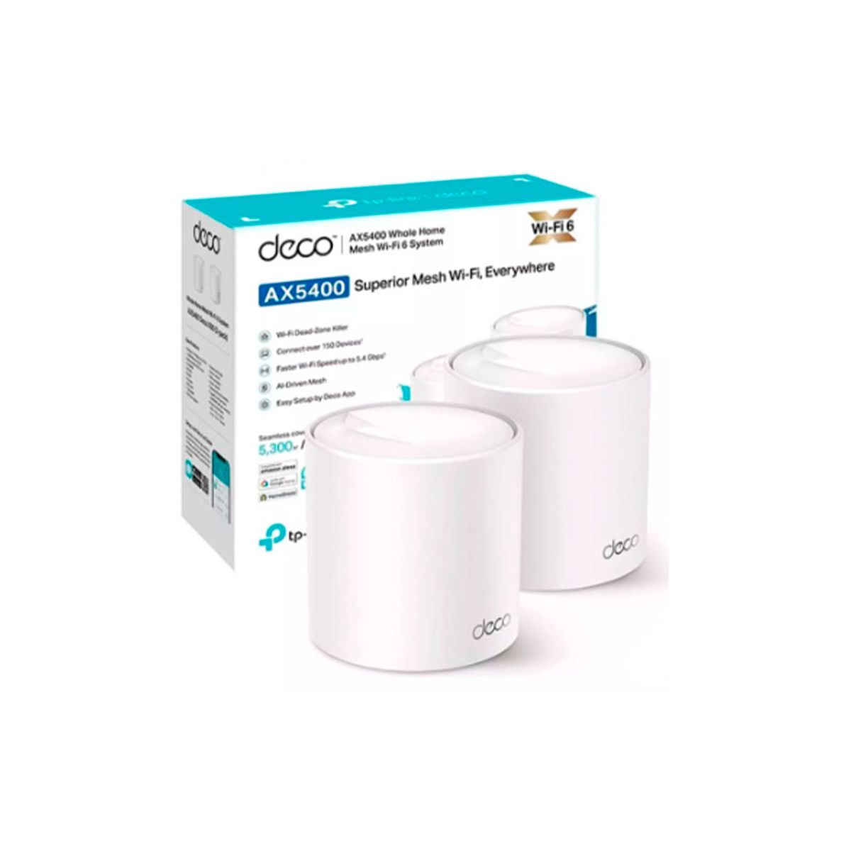 TP LINK - ACCESS POINT TP-LINK WIF 2 PUERTOS 3000MBPS 5GHZ l PN DECO X602-PACK