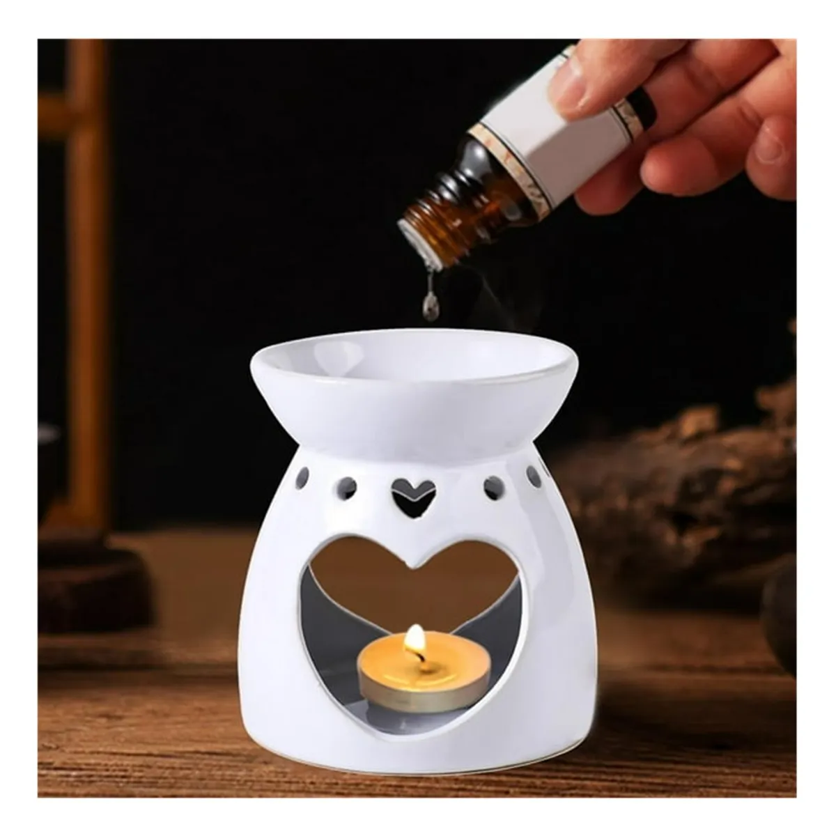 GENERICO - QUEMADOR DE VELAS AROMATERAPIA DE CERAMICA