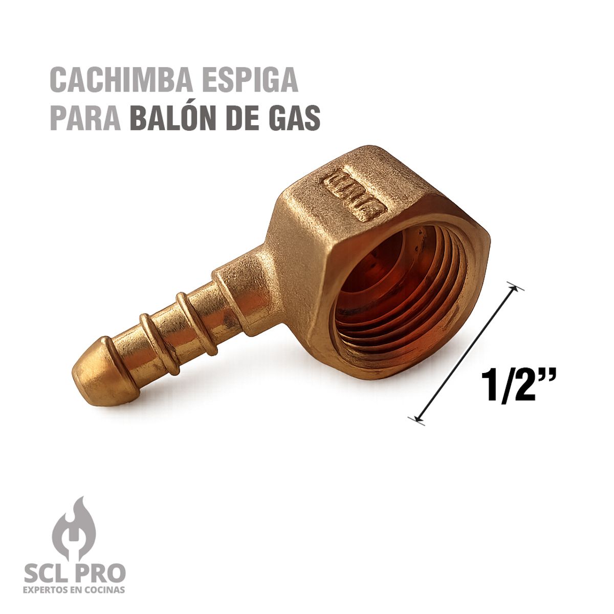 OEM - cachimba espiga de 12 para cocina a balón de gas GLP  Codo para Estufa 12 x 38