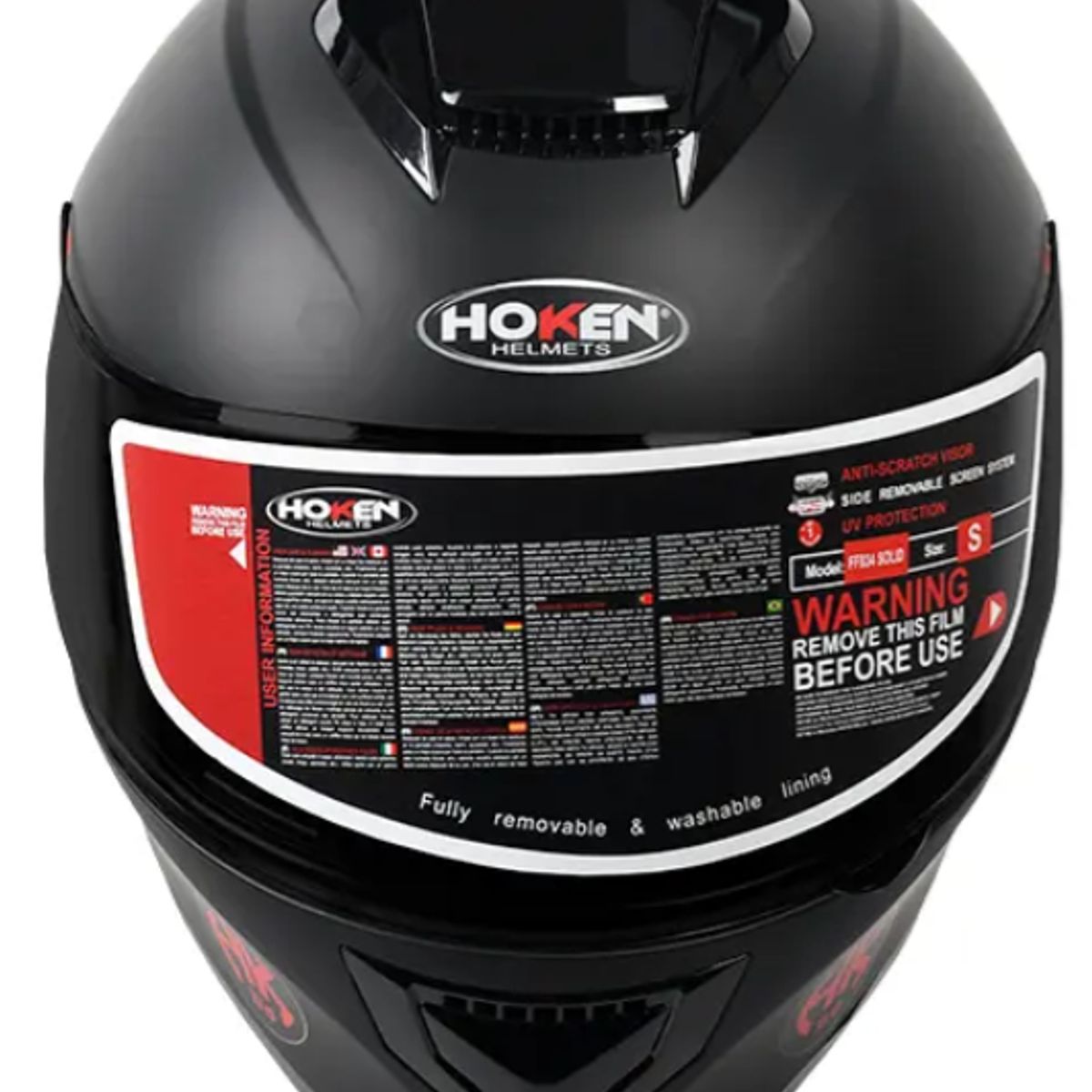 GENERICO - CASCO MOTO HOKEN FF834  NEGRO MATE VISOR OSCURO