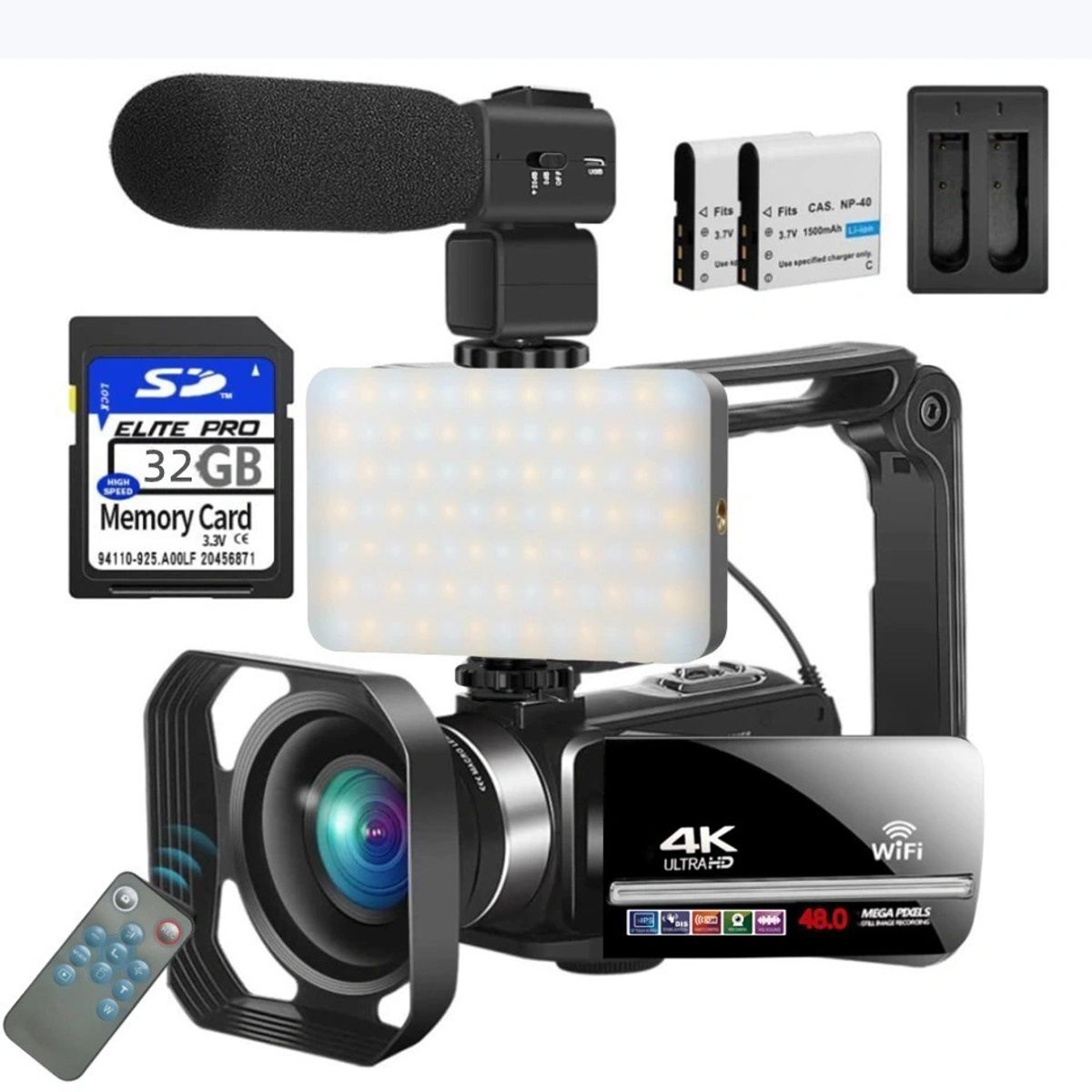 PUREPOWER - Profesional Videocámara Grabadora DV 64MP 28X Zoom Digital Pantalla de 3.0,con 32G Lenovo Card