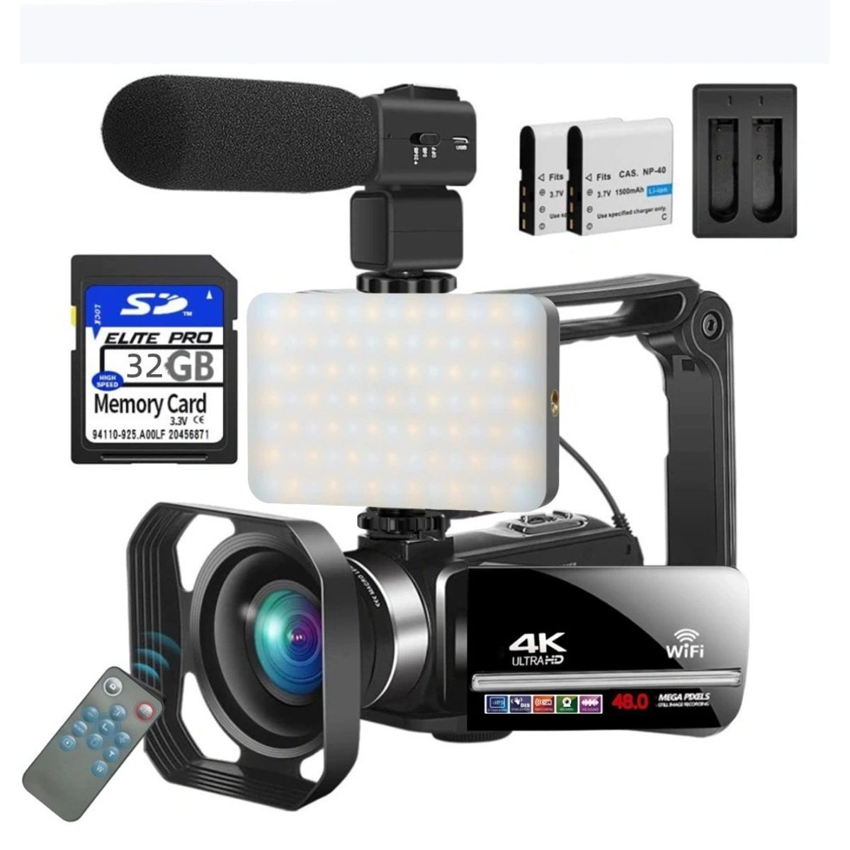 PUREPOWER - Profesional Videocámara Grabadora DV 64MP 28X Zoom Digital Pantalla de 3.0,con 32G Lenovo Card