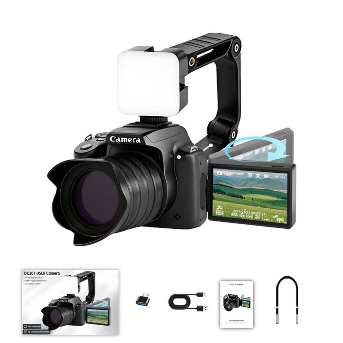 PUREPOWER - Cámara Digital De HD 64 MP Con Zoom Antivibración16x y WIFI ,Free 32GB lenovo TF card