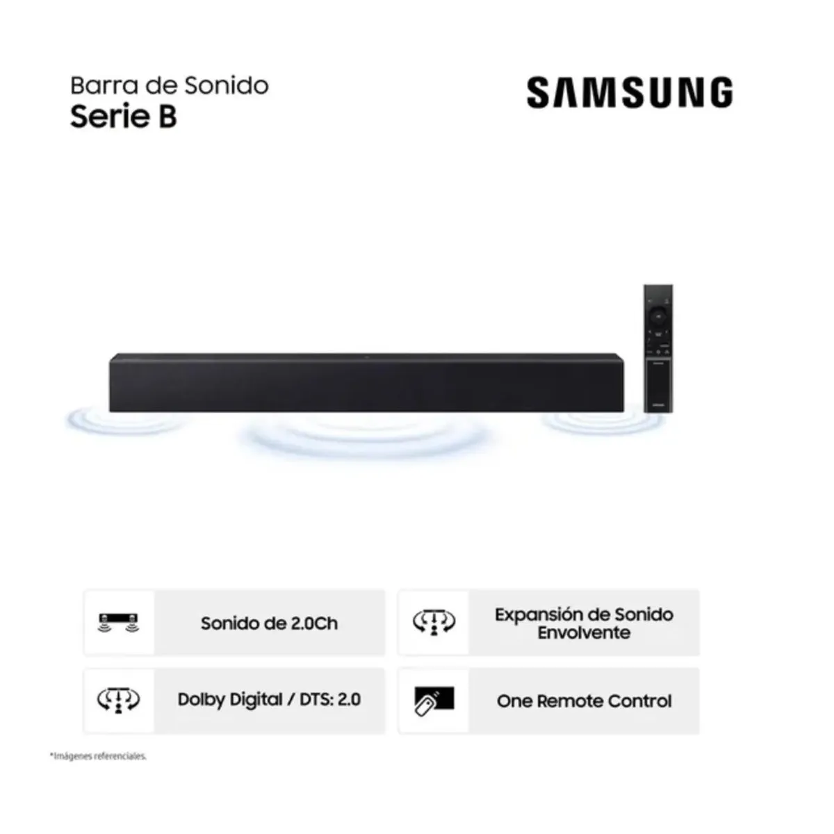 SAMSUNG - Soundbar Samsung 2.0 CH HW-B400F/PE