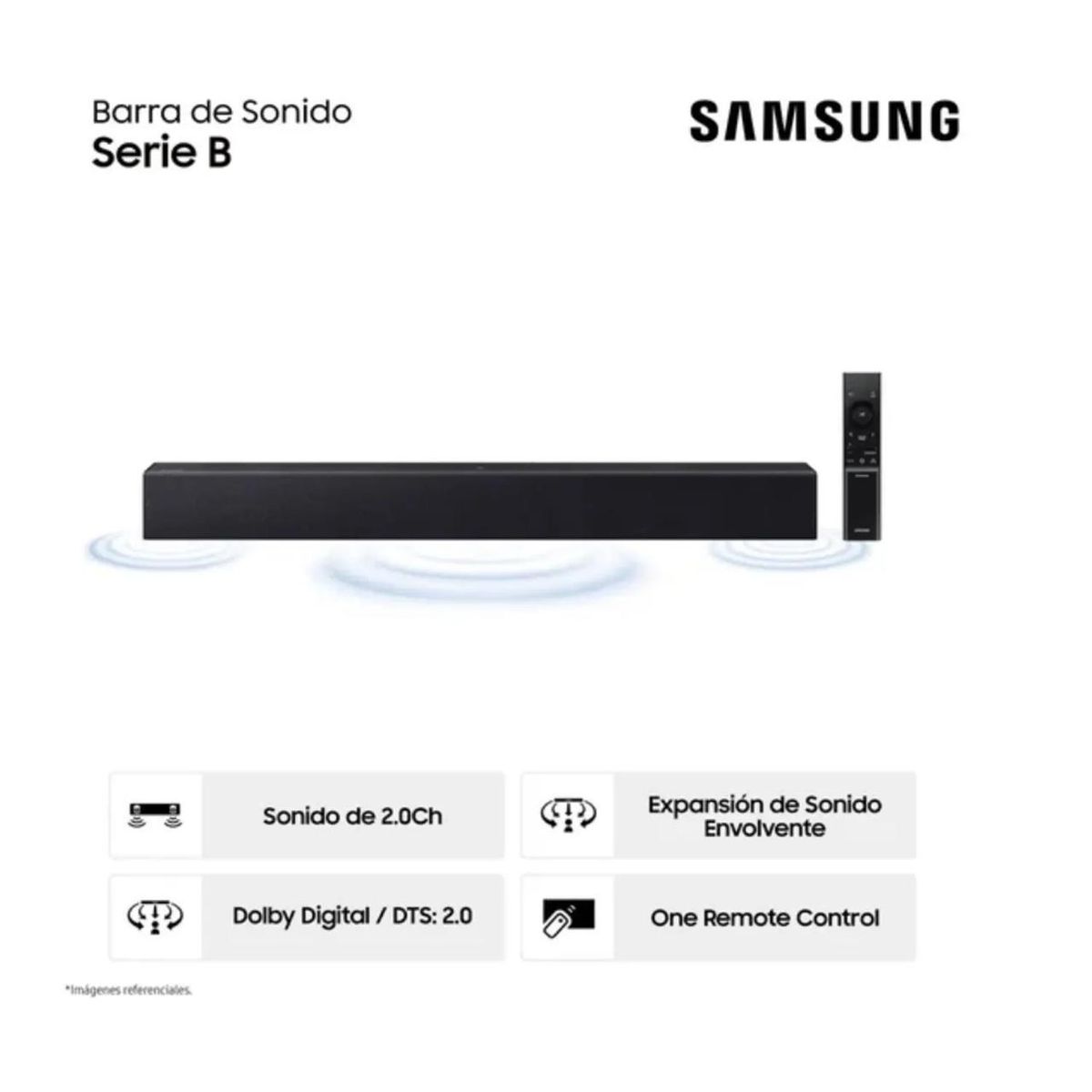 SAMSUNG - Soundbar Samsung 2.0 CH HW-B400F/PE