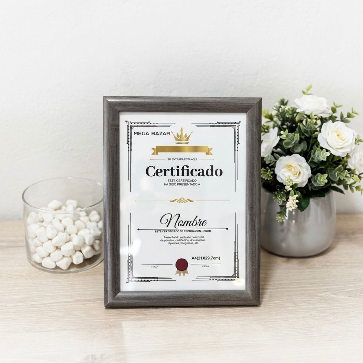 MARCO COLOR MARRON PARA CERTIFICADO 21 X 29.7, marca GENERICO - Foto Principal