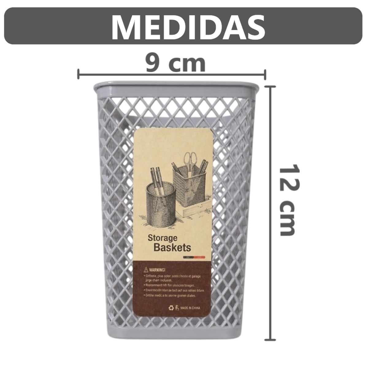 GENERICO - Pack x4 Organizadores Porta lapiceros de escritorio - Beige y Blanco