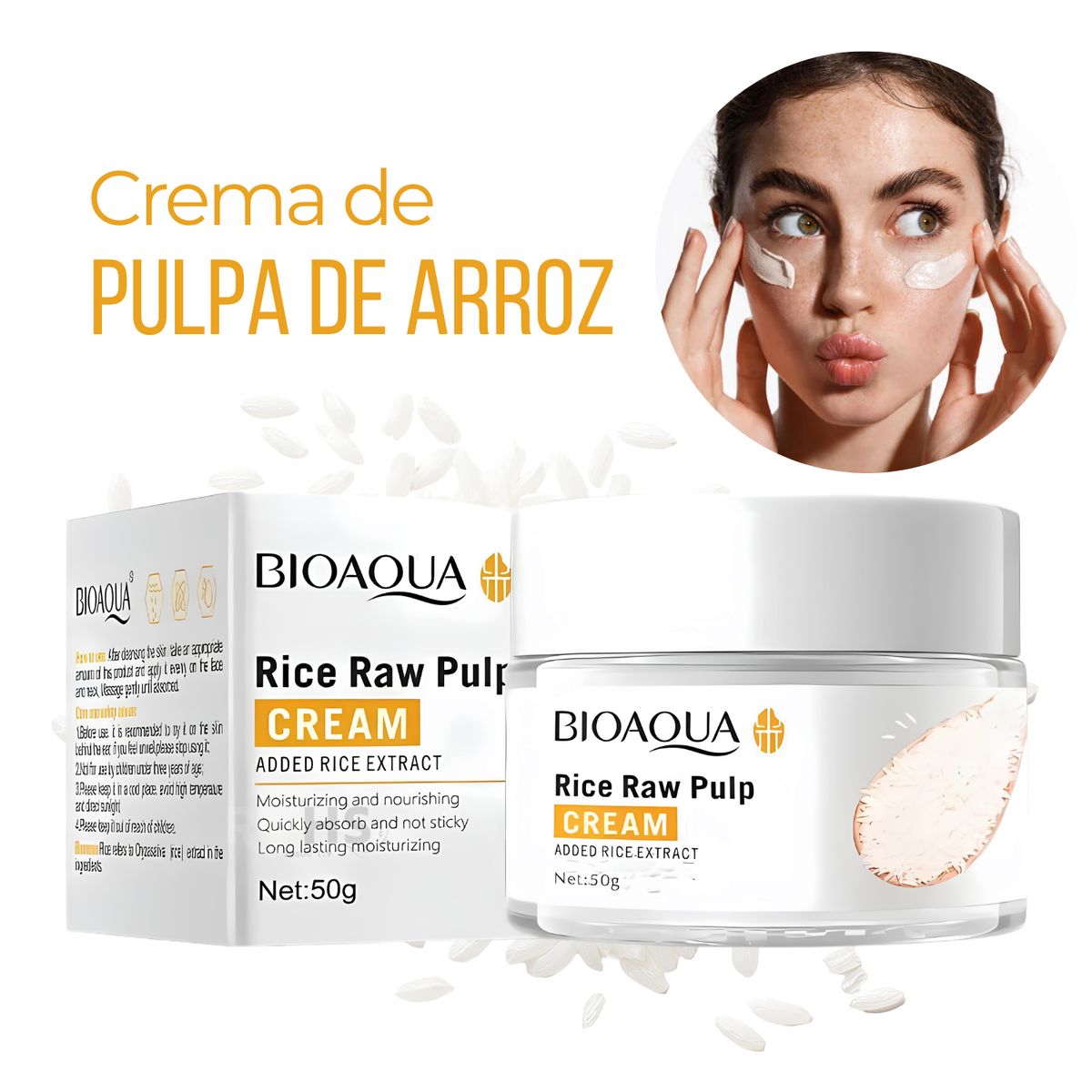 OEM - Crema Facial Arroz BIOAQUA Rice Raw Pulp - Hidratación y Luminosidad