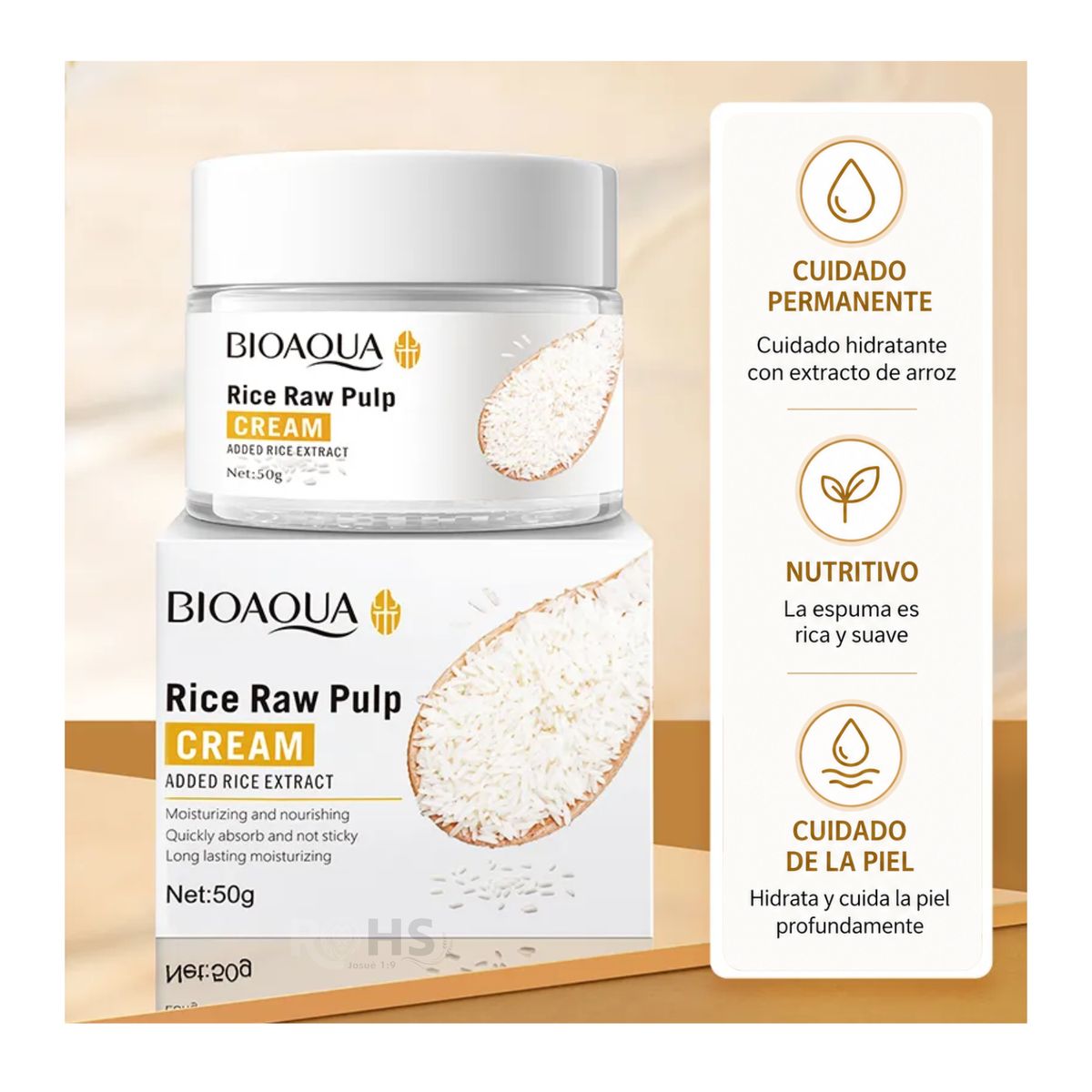 OEM - Crema Facial Arroz BIOAQUA Rice Raw Pulp - Hidratación y Luminosidad