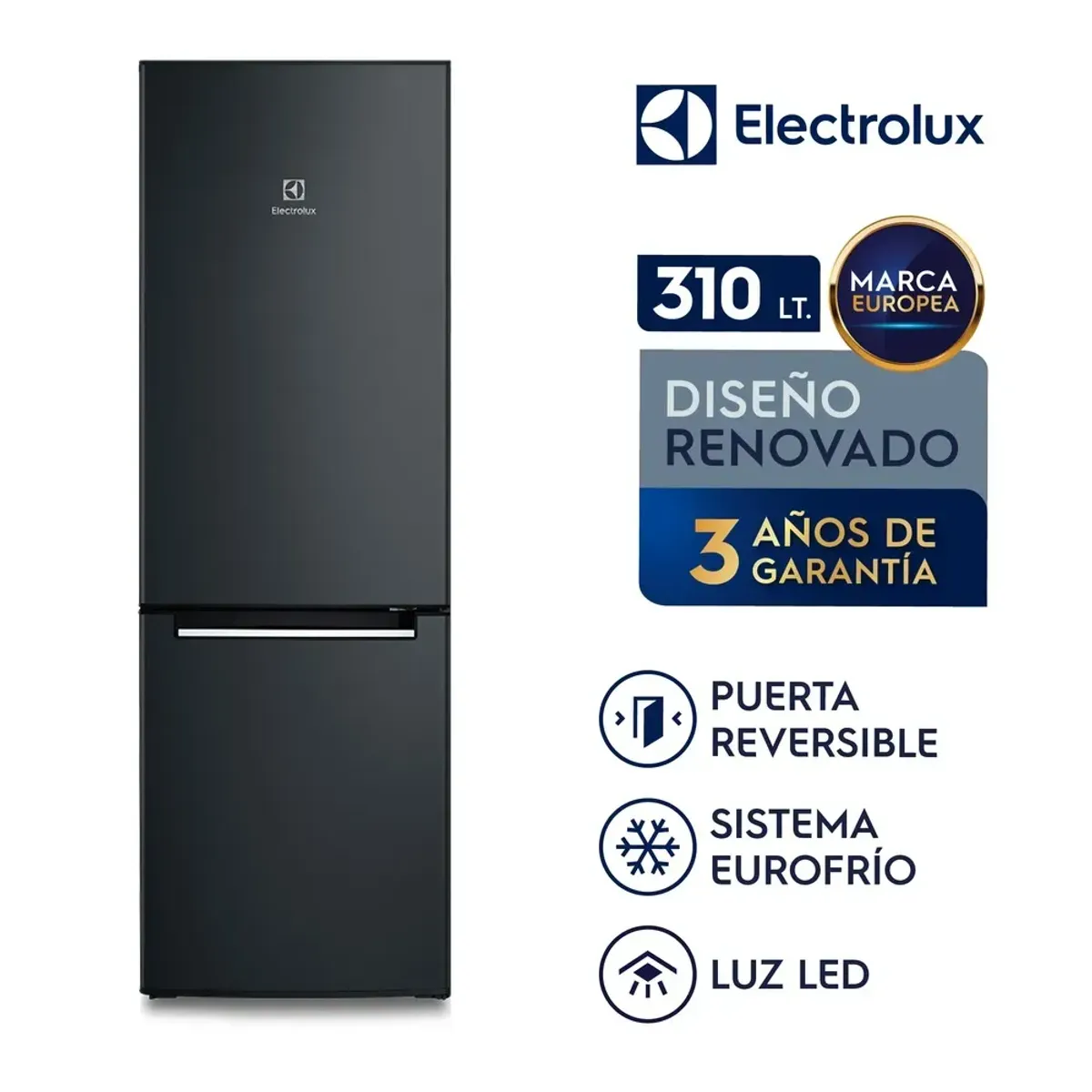 Refrigerador Electrolux Bottom Freezer 310L Negro ERT32G2KSQB, marca Electrolux - Foto Principal