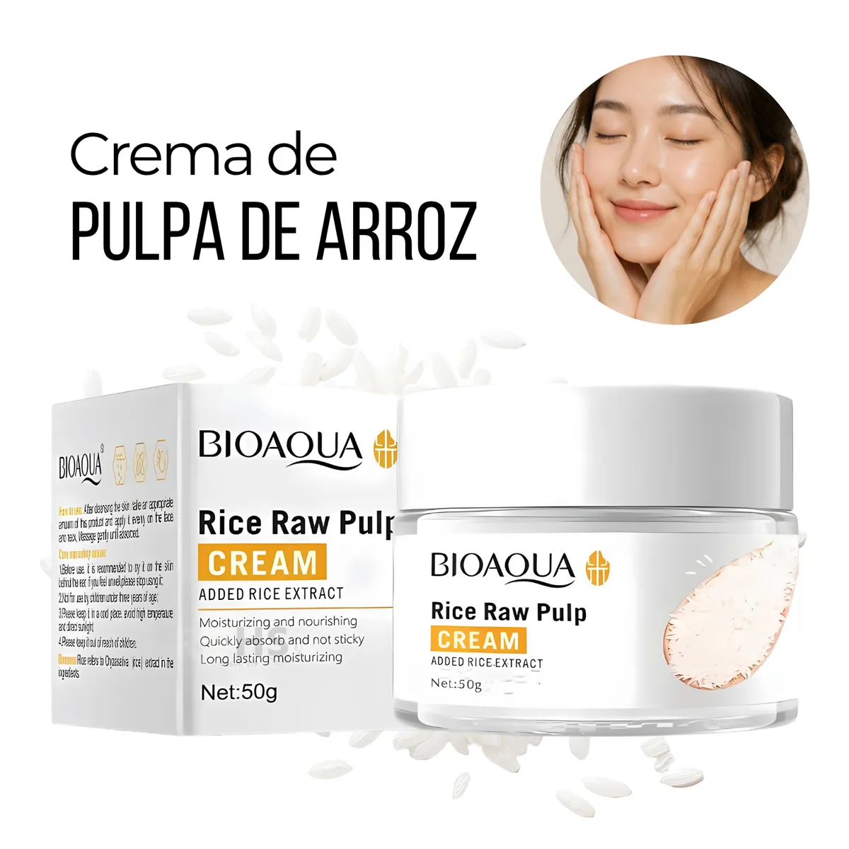 OEM - Crema Hidratante Facial con Extracto de Arroz BIOAQUA