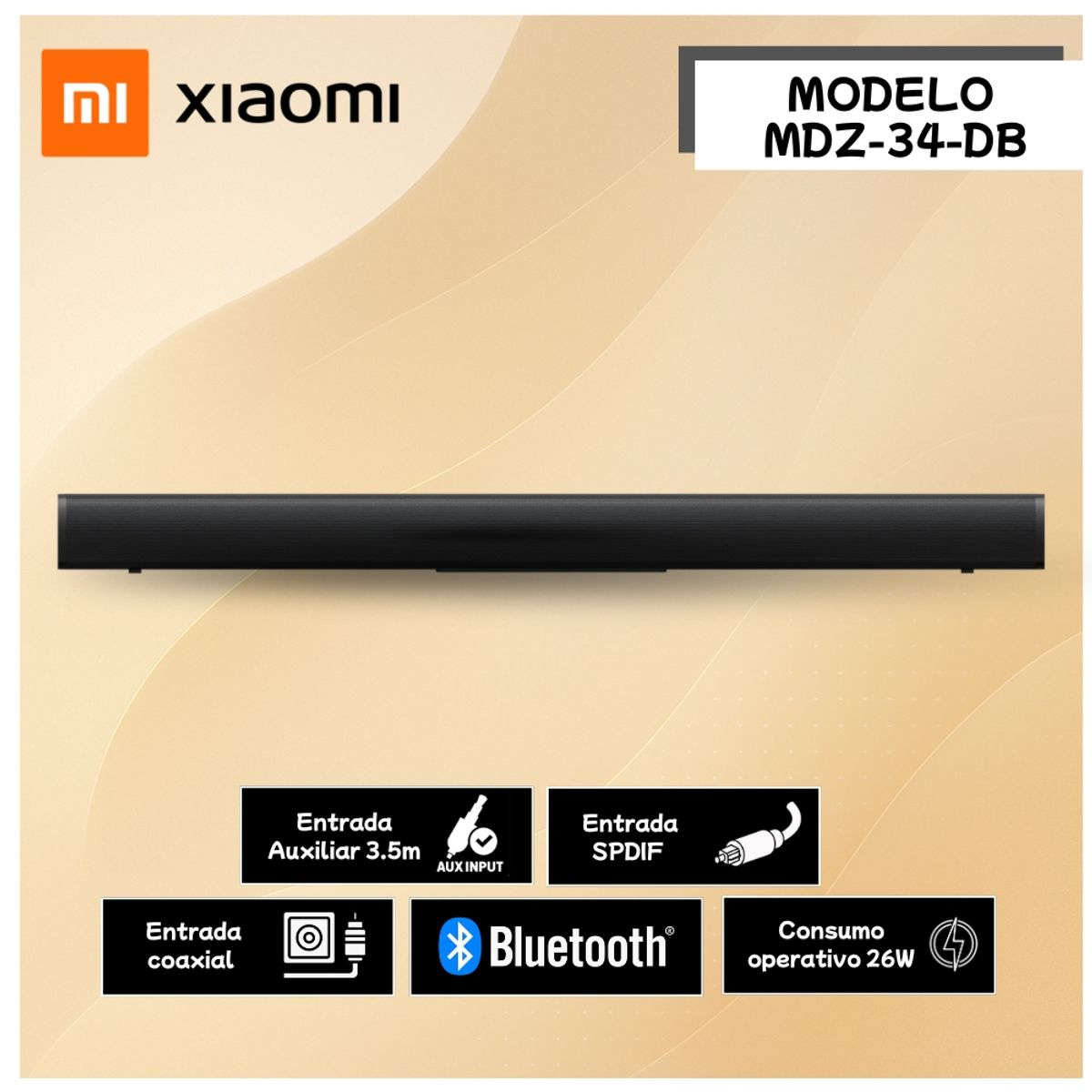 XIAOMI - Sounbar Xiaomi 2.0 US S22A MDZ-34-DB - Negro