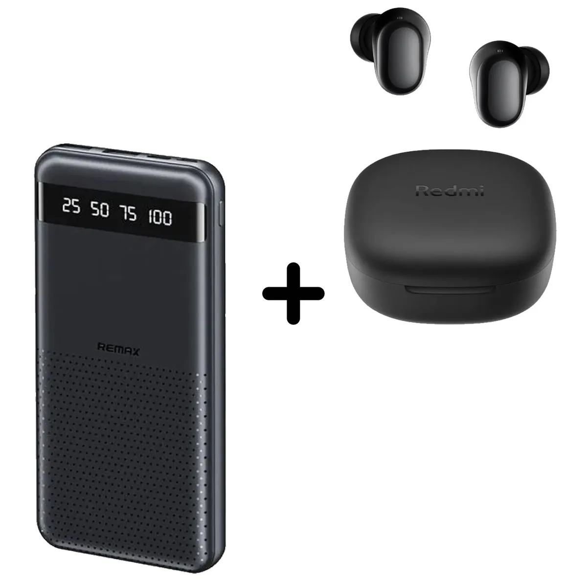 XIAOMI - Combo Power Bank Remax RPP-10 Negro + Audífono Xiaomi 6 Play Negro