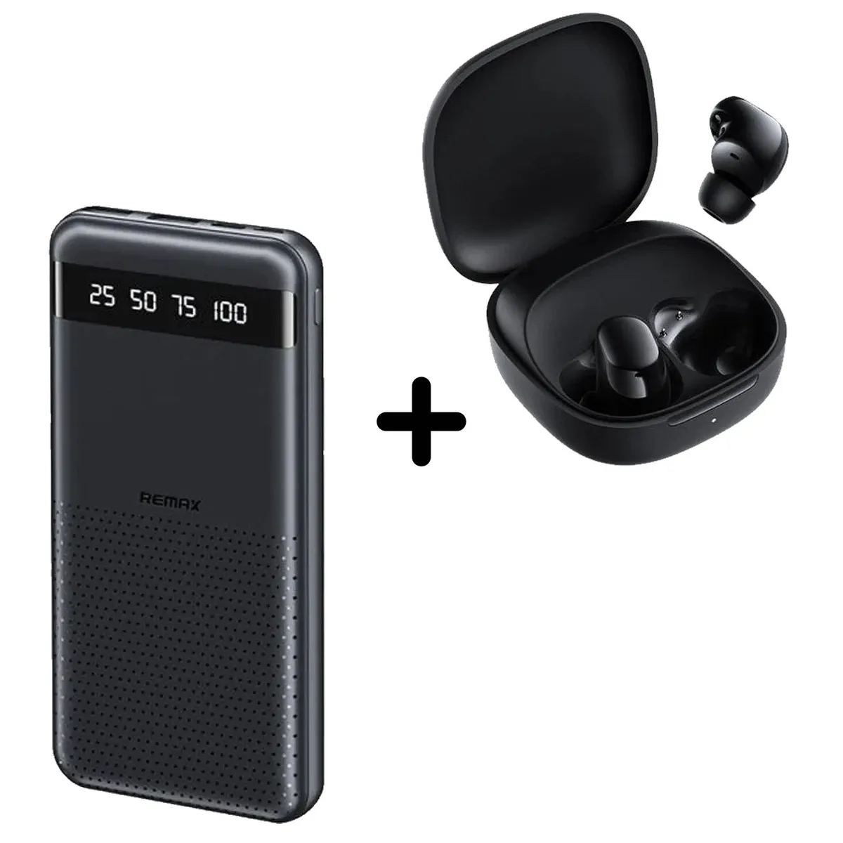 XIAOMI - Combo Power Bank Remax RPP-10 Negro + Audífono Xiaomi 6 Play Negro