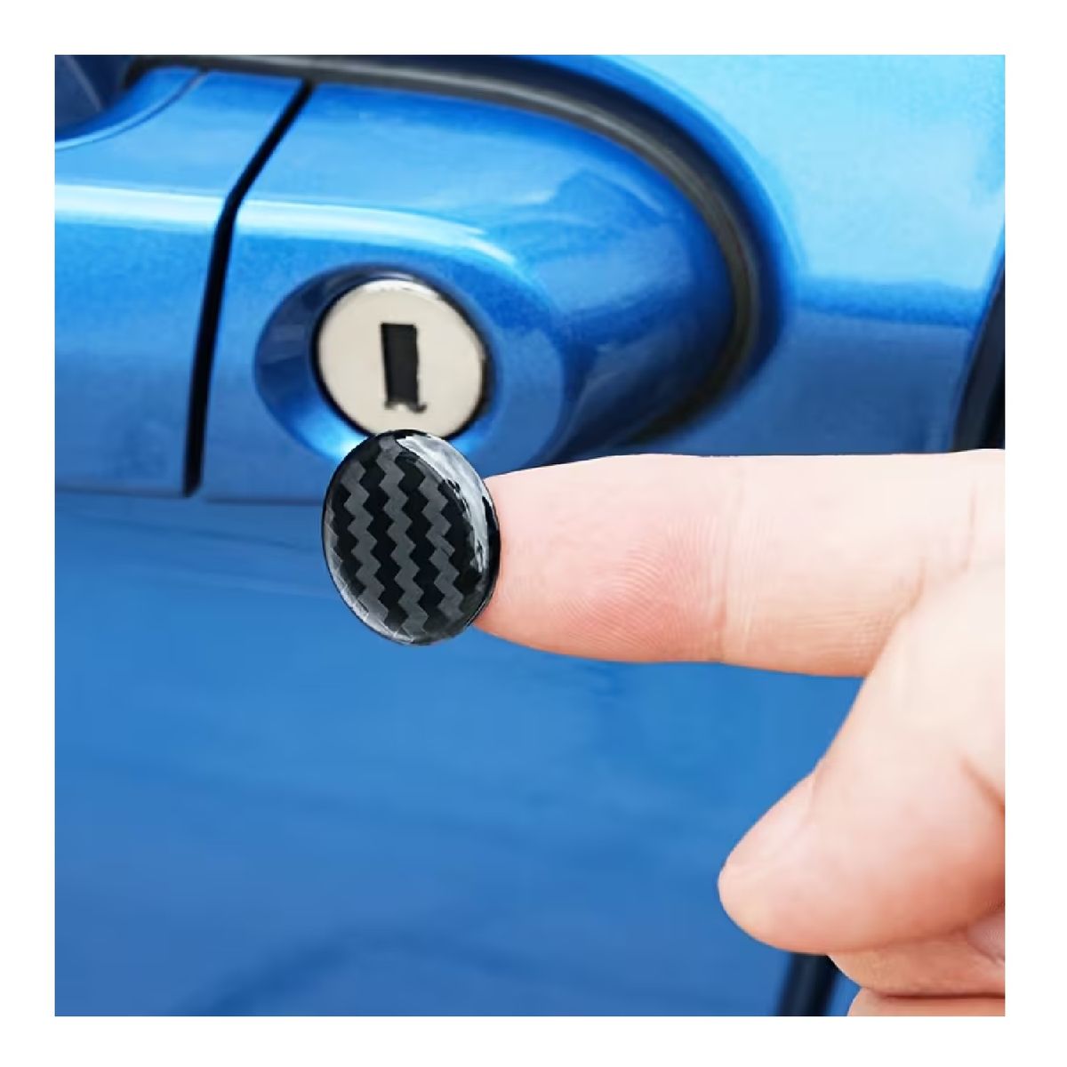 OTTOWARE - Juego De 6 Pegatinas Protectoras De 20 Mm Para Agujero De Llave De Puerta De Coche Negro TM