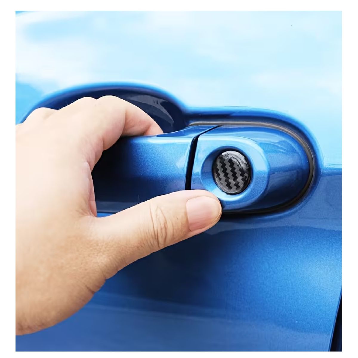 OTTOWARE - Juego De 6 Pegatinas Protectoras De 20 Mm Para Agujero De Llave De Puerta De Coche Negro TM