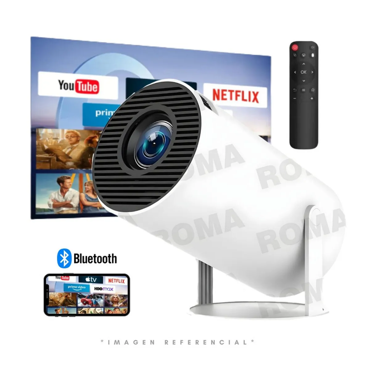 GENERICO - PROYECTOR MULTIMEDIA SMART 4K MULTIMEDIA PORTÁTIL