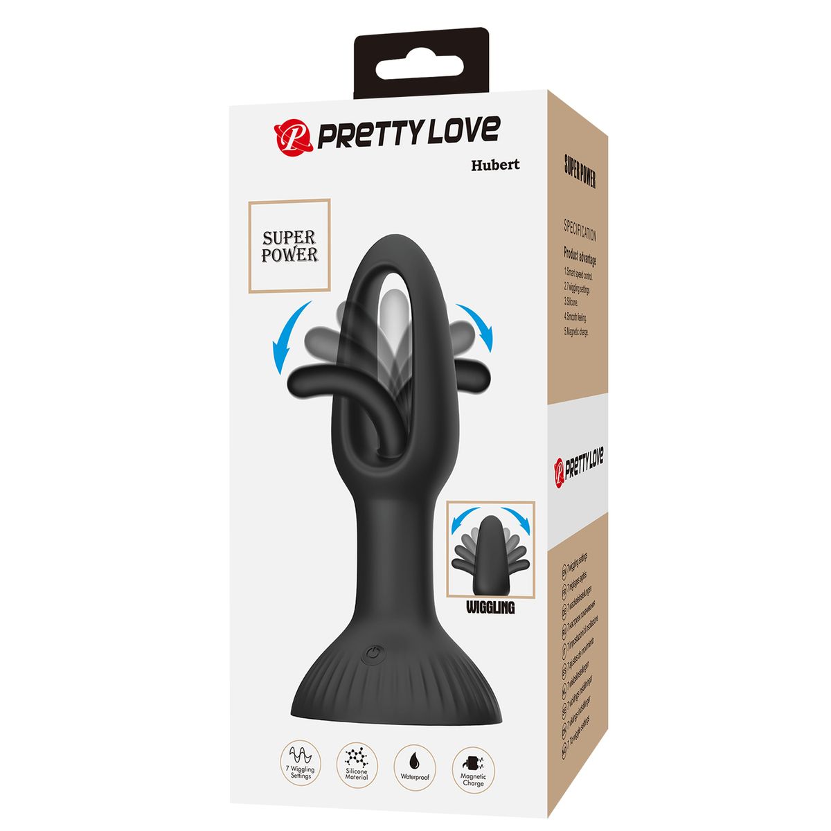 PRETTY LOVE - Plug Anal Hubert Masajeador Prostático 7 Modos Recargable USB