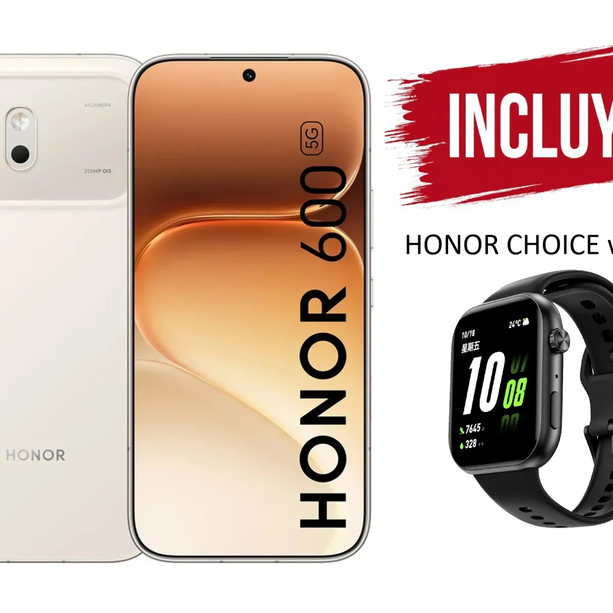 HONOR - HONOR 600 5G DORADO PLATINO 8RAM 256GB + WATCH 2i - EQUIPO REGISTRADO