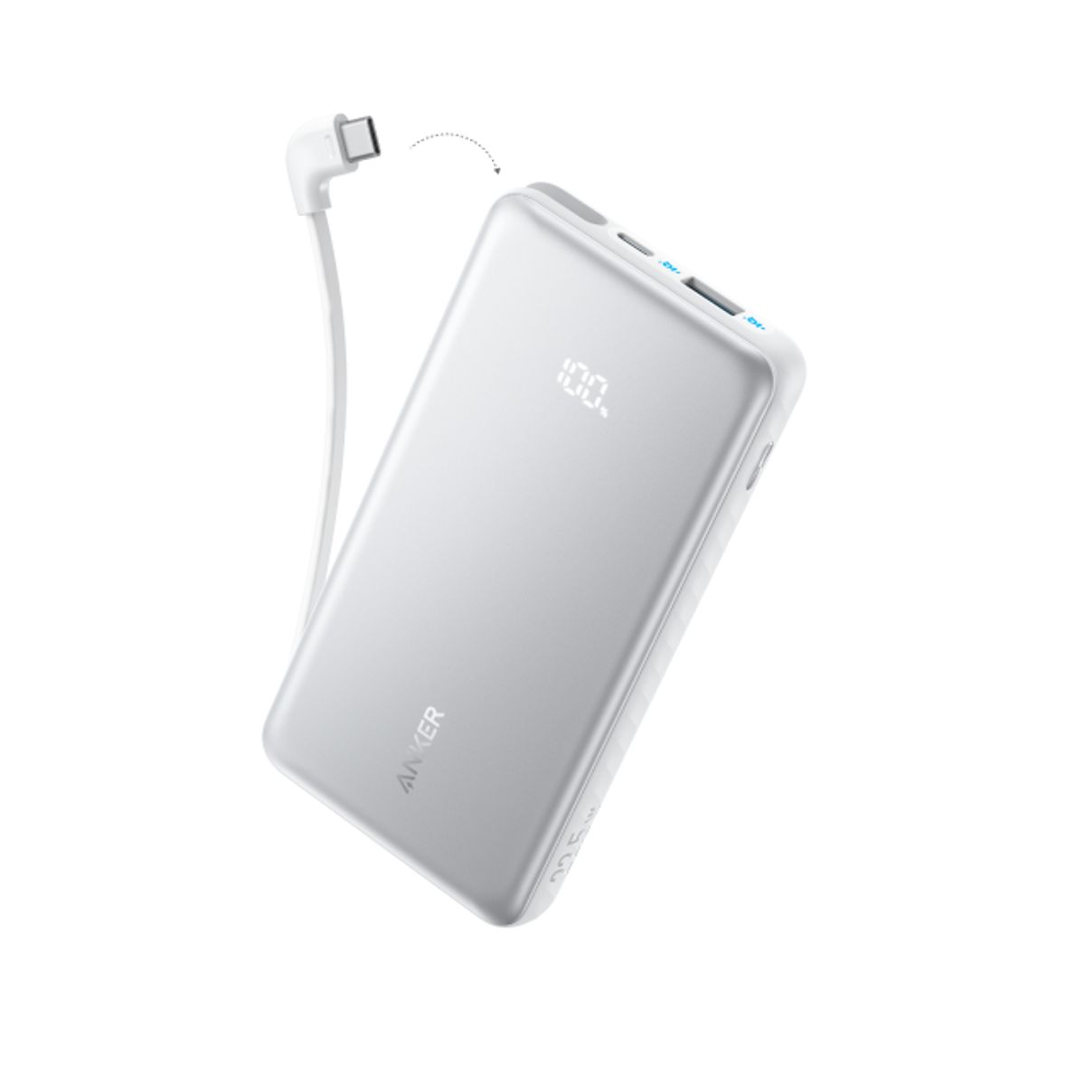 Anker - Anker Zolo Power Bank 20K, 22.5W, Built-In USB-C Cable blanco