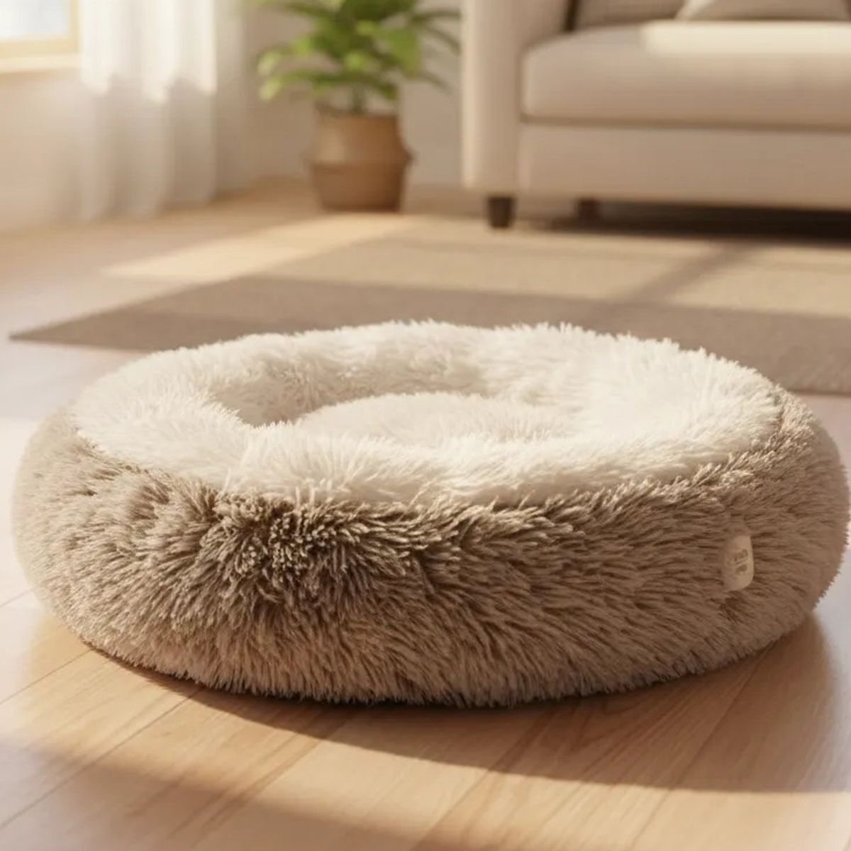 GENERICO - Cama para mascota tipo dona 50 cm imp - marron