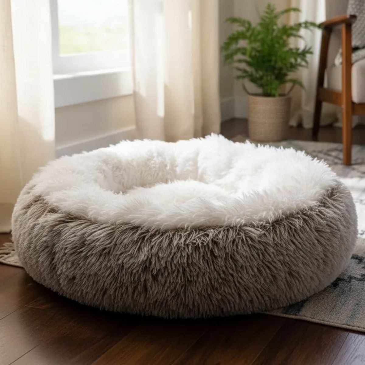 GENERICO - Cama para mascota tipo dona 50 cm imp - marron
