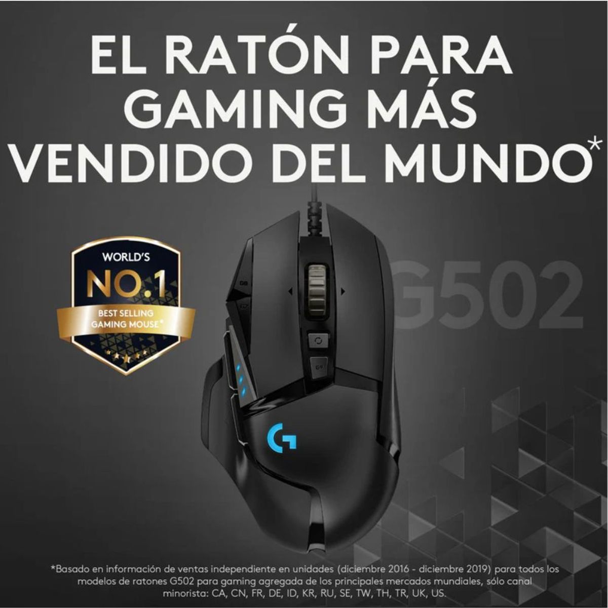 LOGITECH - Mouse Logitech G502 Hero 25.600 DPI RGB Negro