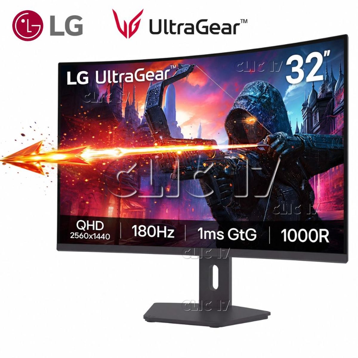 LG - Monitor Gaming LG 32 32G600A QHD Curvo 180Hz 1ms VA