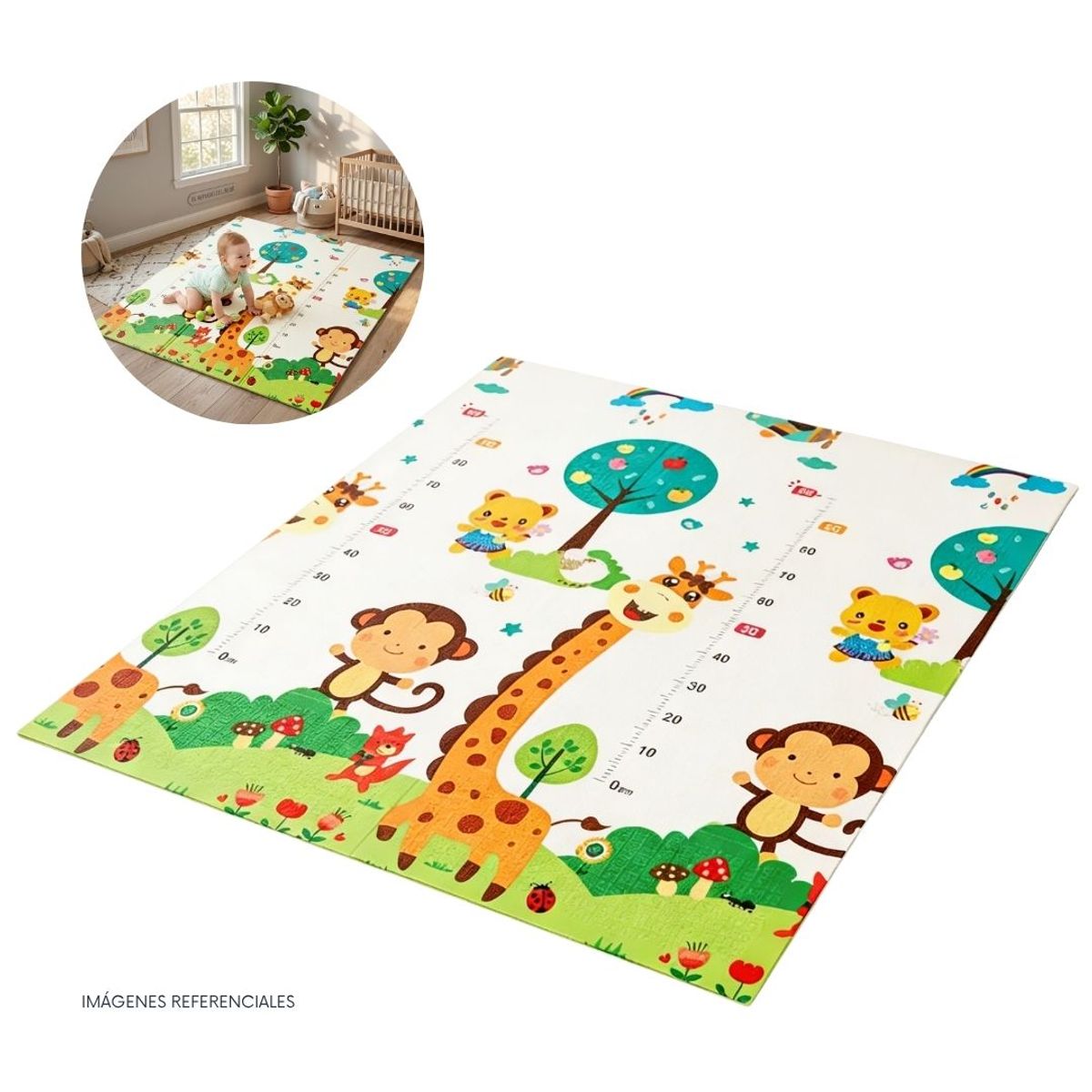 GENERICO - Piso Alfombra Tapete Plegable para Bebé Antigolpes Doble Cara 200x180cm