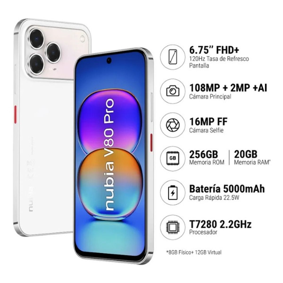ZTE - CELULR NUBIA V80 PRO 8+12GB 256GB