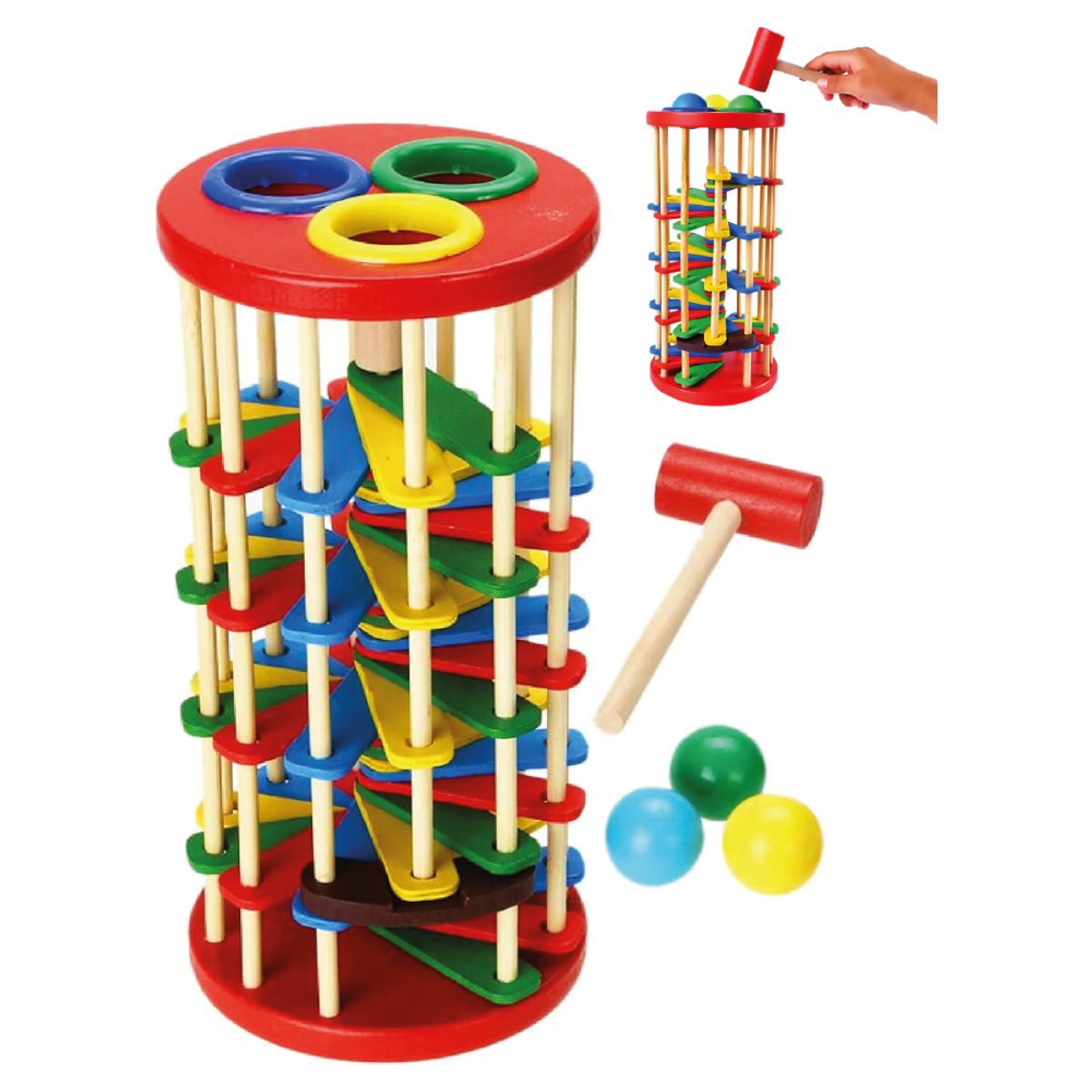 GENERICO - Juguete Torre De Pelotas Tobogán Escalera Didáctico Montessori para Niños