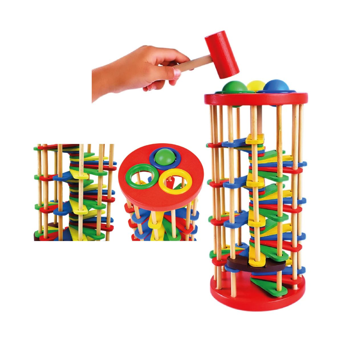 GENERICO - Juguete Torre De Pelotas Tobogán Escalera Didáctico Montessori para Niños