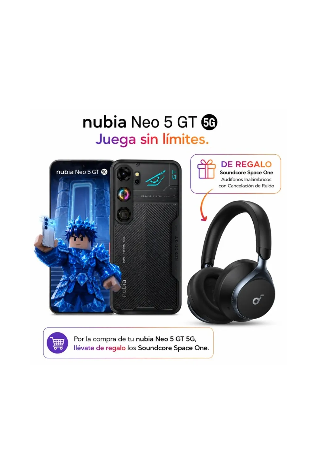 ZTE NUBIA NEO 5 GT 5G 8GB+256GB - NEGRO + REGALO | Sodimac Perú