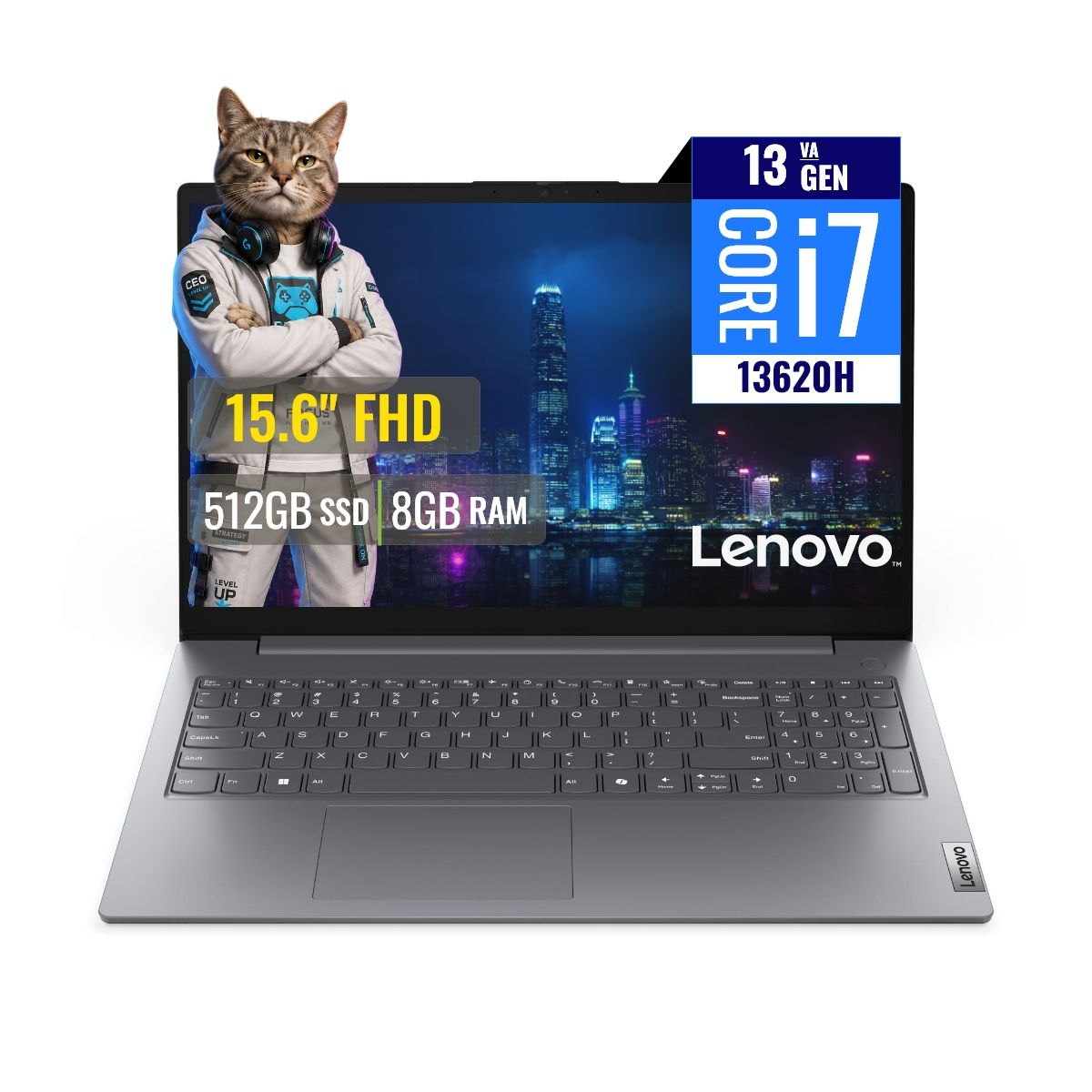 LENOVO - Laptop Lenovo V15  15.6" FHD, Core i7-13620H, 8GB DDR5, SSD 512GB