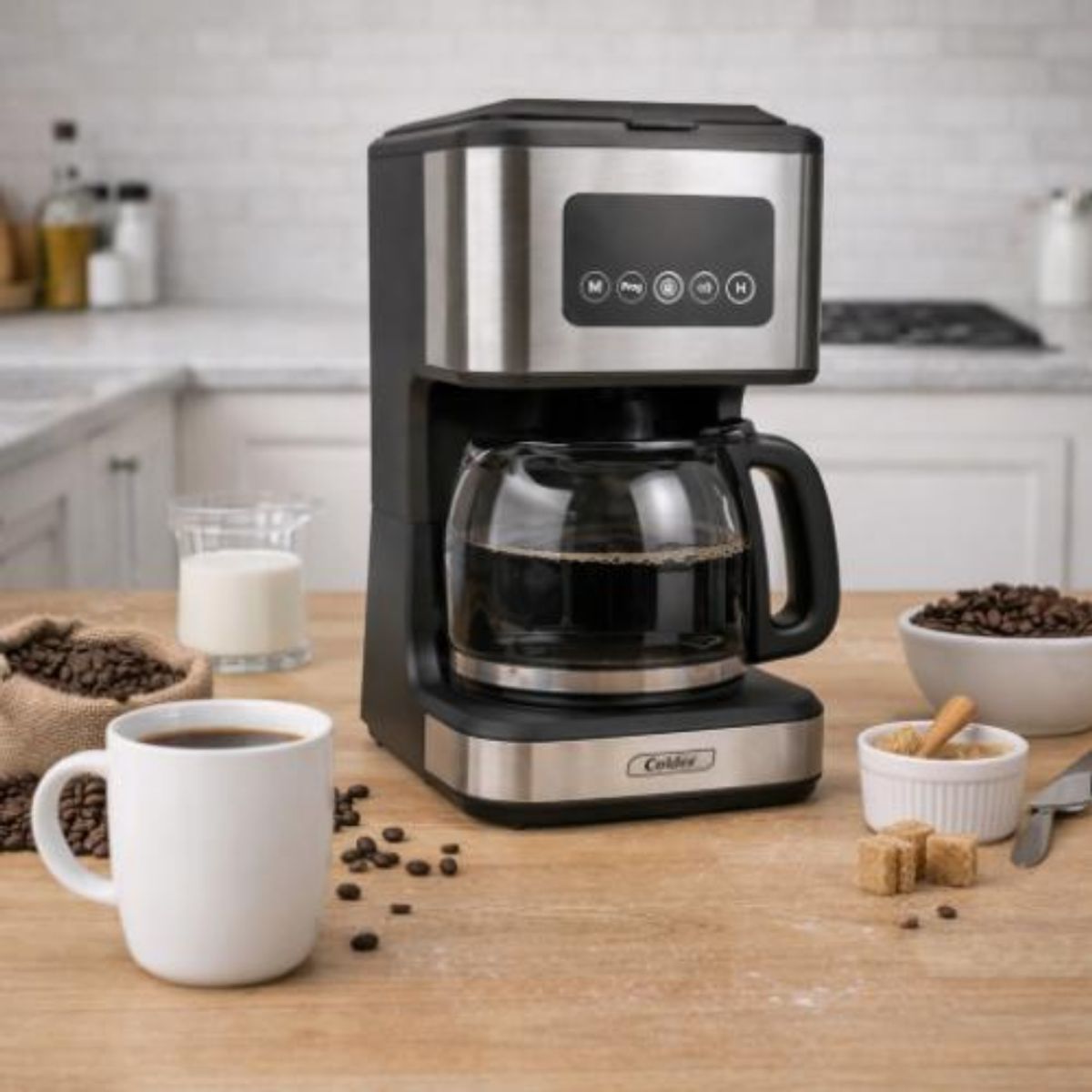 Coldex - Cafetera Digital Coldex 12 Tazas CX-CAF12D Negra/Plata 1.5L