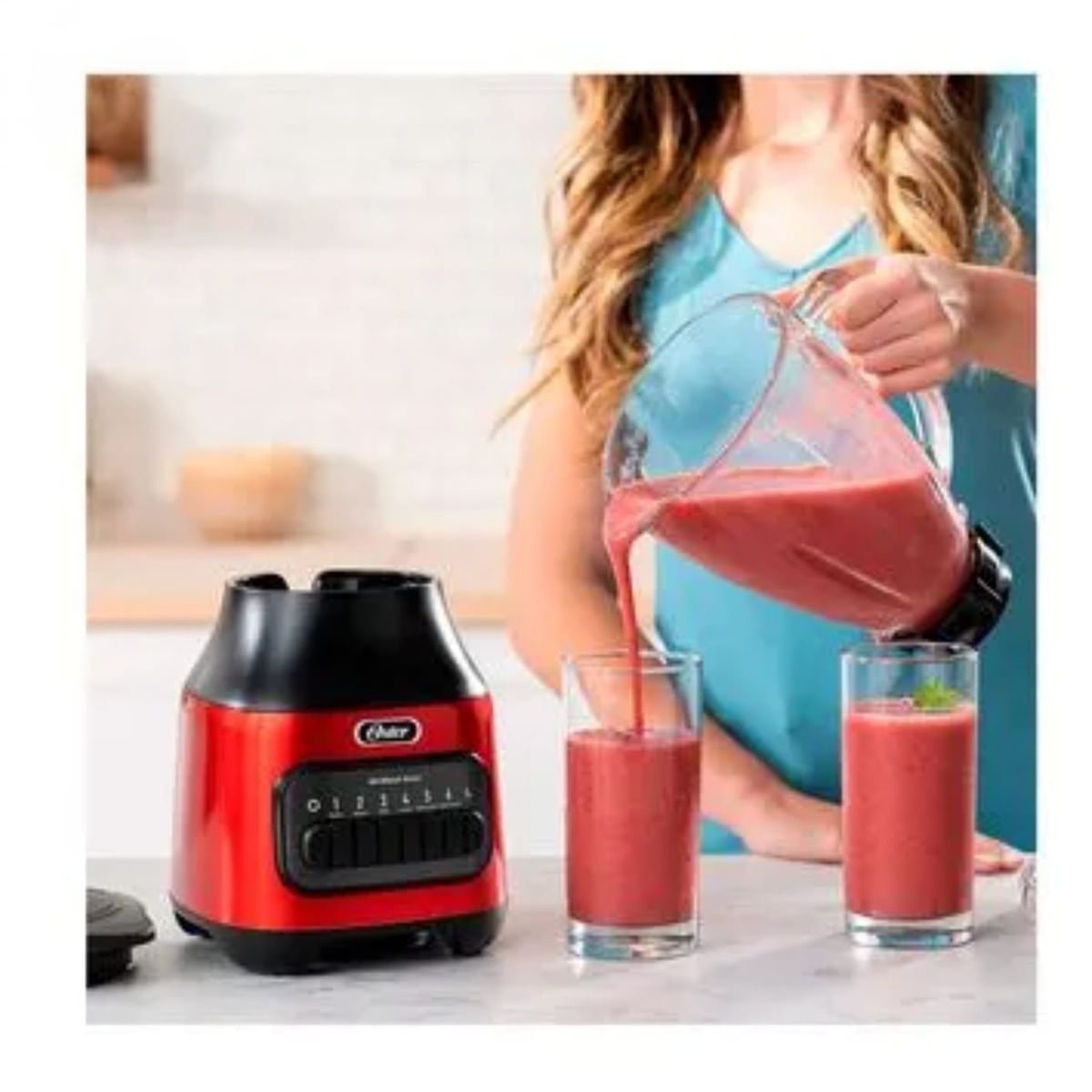 OSTER - Licuadora Oster 6 Velocidades 1.5L Roja BLSTPEG-CPB