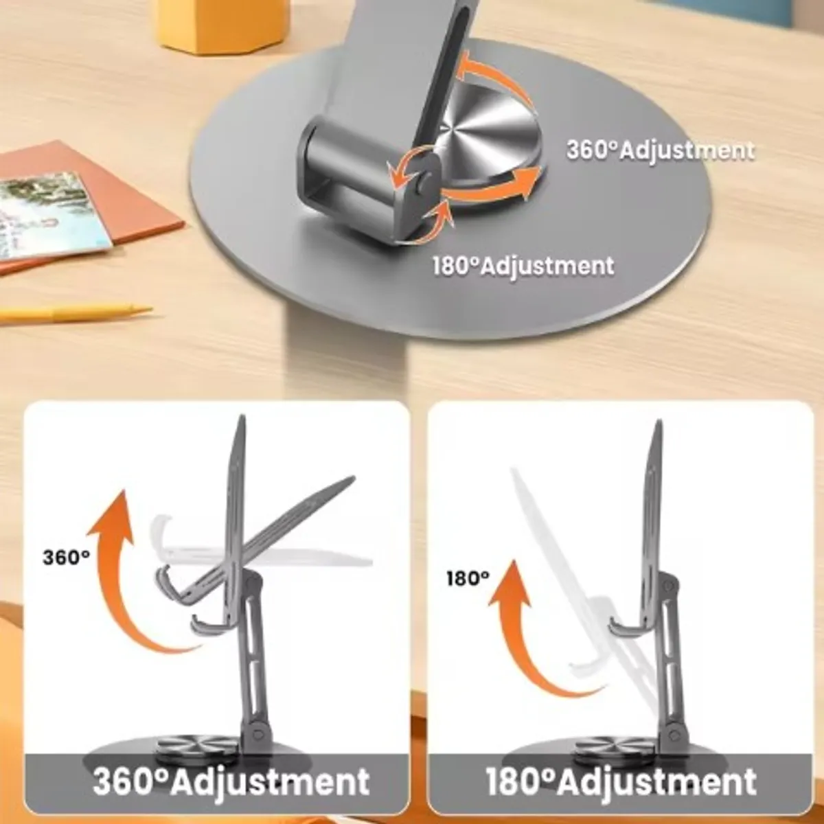 OEM - Soporte Holder 360° metálico Plegable, para celular y Tablet