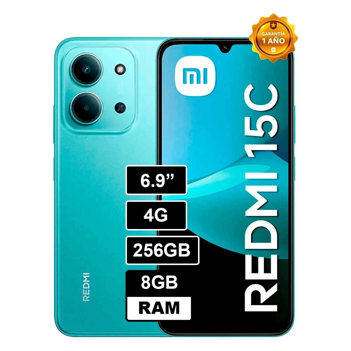 XIAOMI - Smartphone Xiaomi Redmi 15C 256GB 16GB RAM 8GB+ 8GB EXT 120Hz 6000mAh Carga Rápida Negro