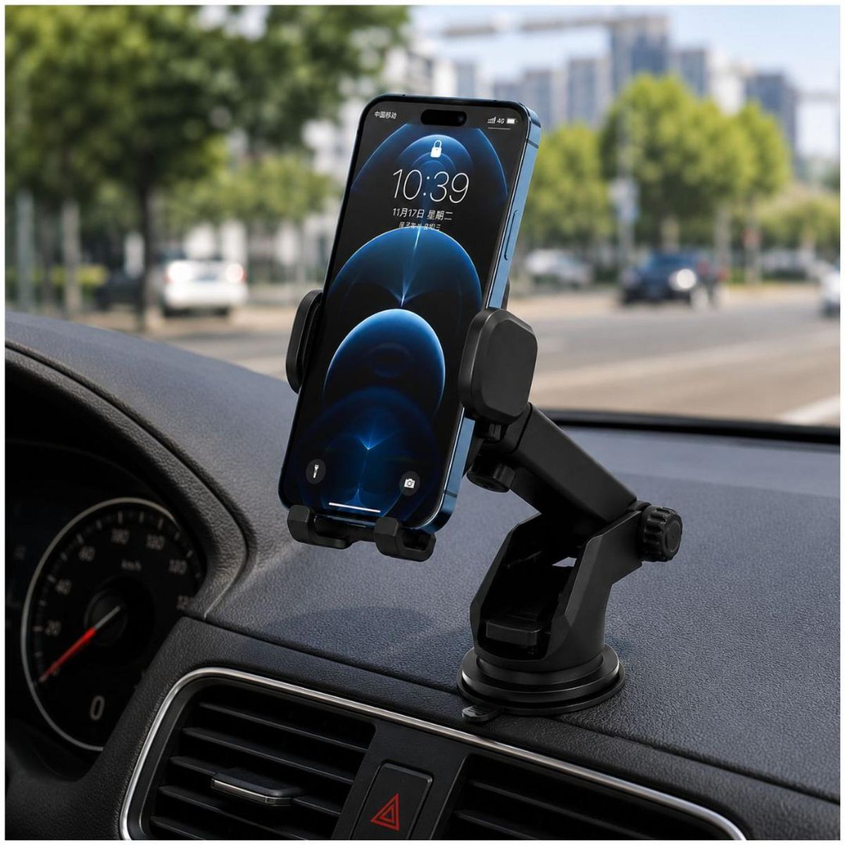 GENERICO - Soporte para Celular S116 Rotación 360° con Ventosa y Brazo Ajustable
