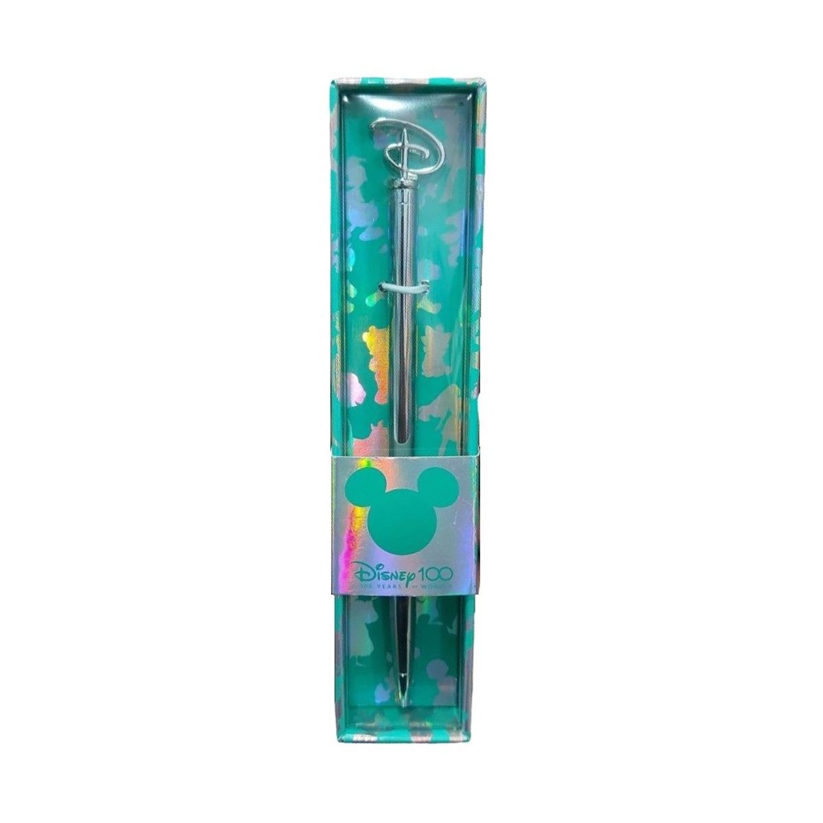 DISNEY CLASICOS - BOLÍGRAFO METÁLICO PLATEADO CON LOGO DE DISNEY TINTA AZUL