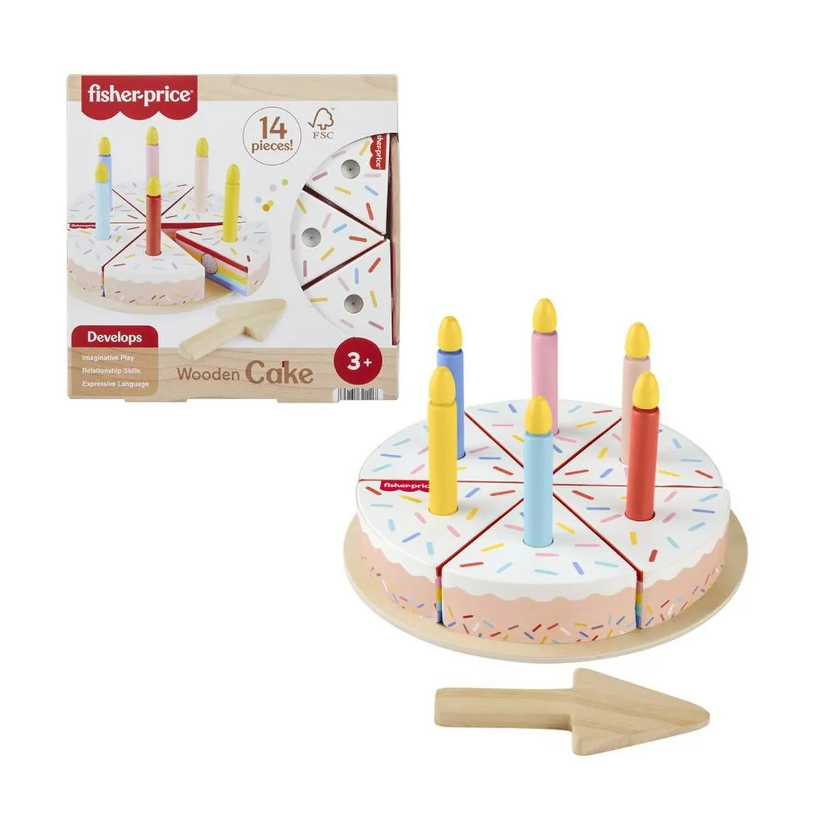 FISHER PRICE - JUGUETE PARA BEBÉS FISHER PRICE PASTEL DE MADERA