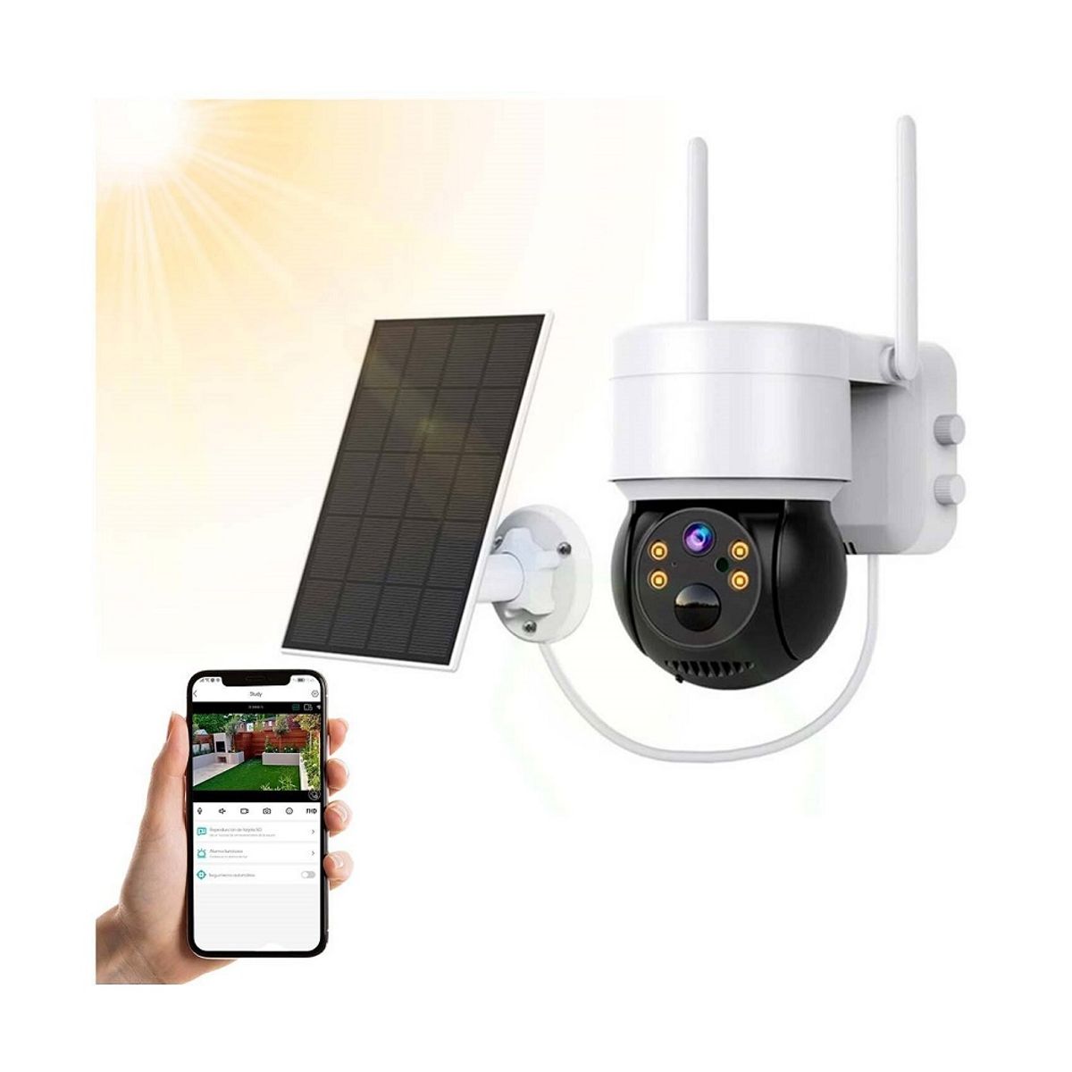 PREMIUM - Cámara Solar Inteligente Q6 para Exteriores  Dispositivo de Vigilancia