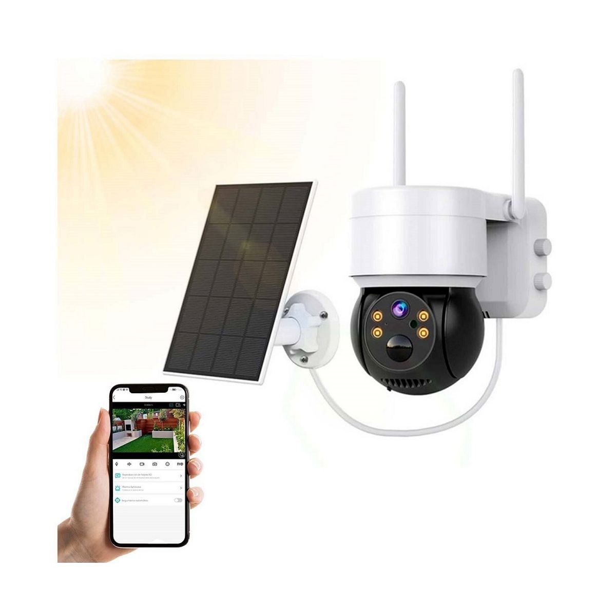 PREMIUM - Cámara Solar Inteligente Q6 para Exteriores  Dispositivo de Vigilancia