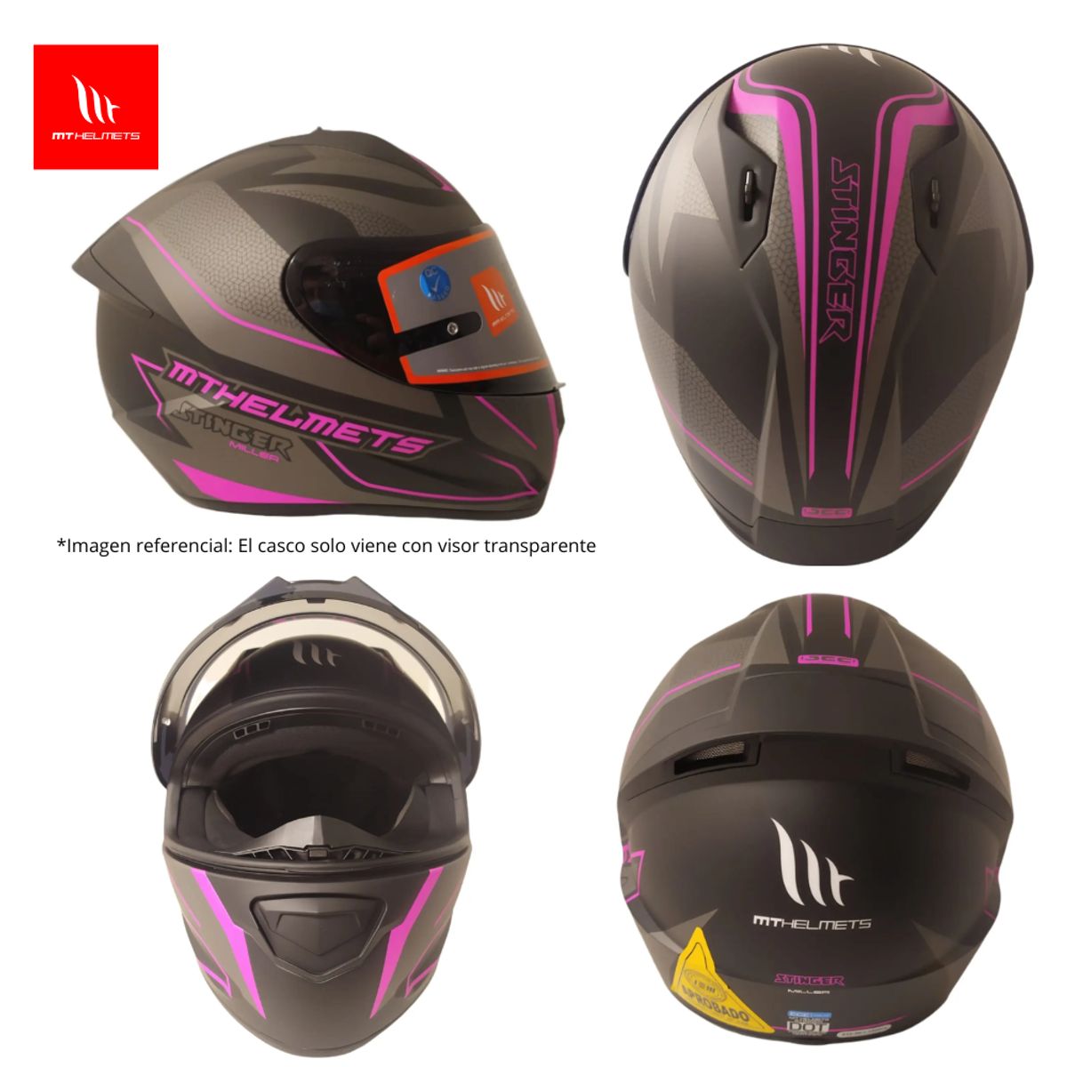 MT HELMETS - CASCO INTEGRAL MT STINGER MILLER FUCSIA