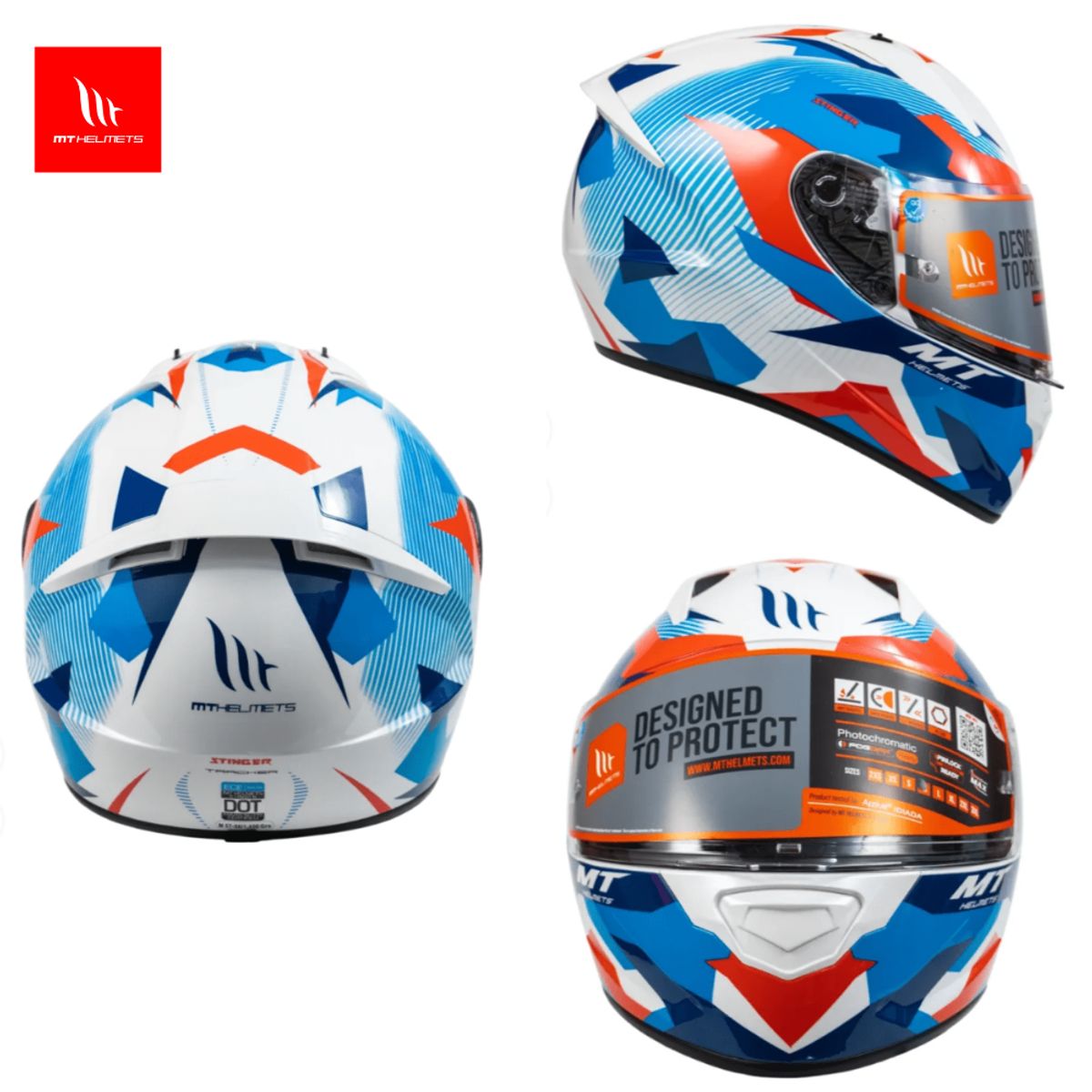 MT HELMETS - CASCO INTEGRAL MT STINGER TRACKER BLANCO PERLA
